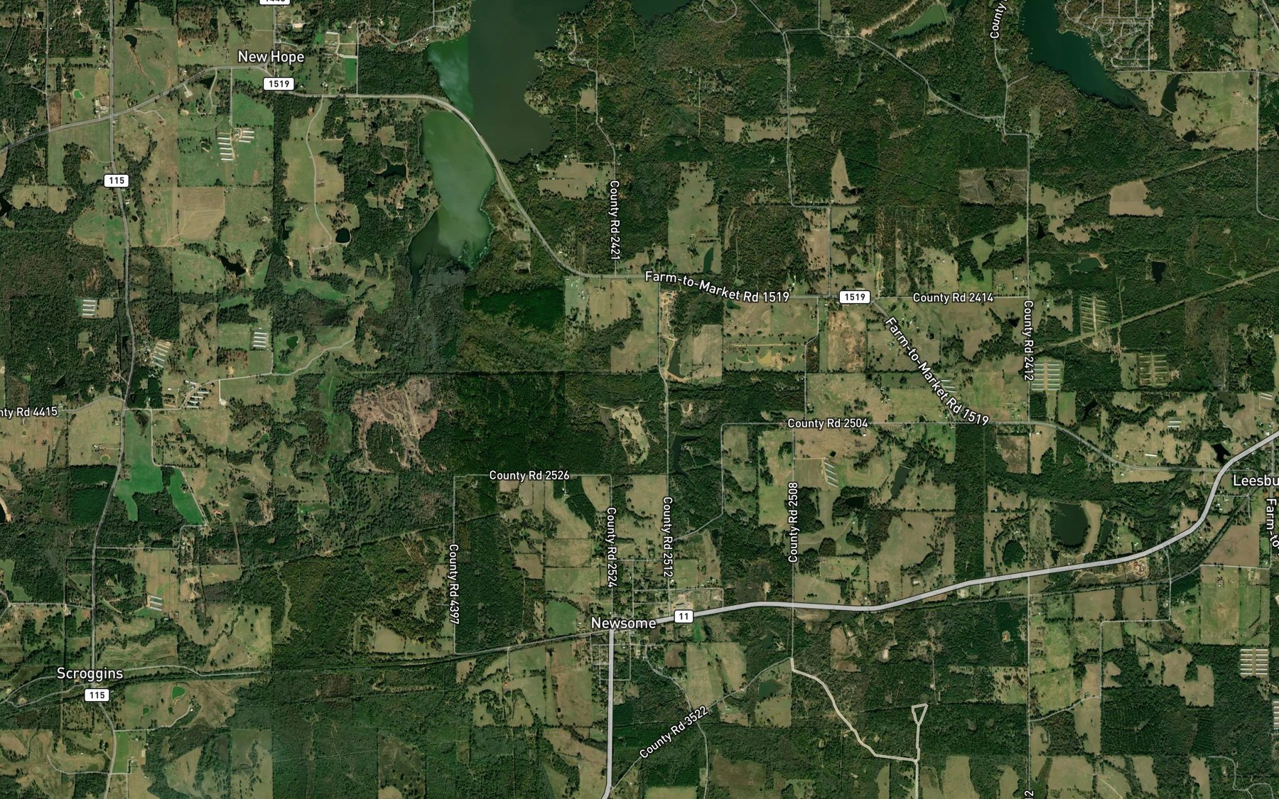 Satellite map of the Patterson Branch