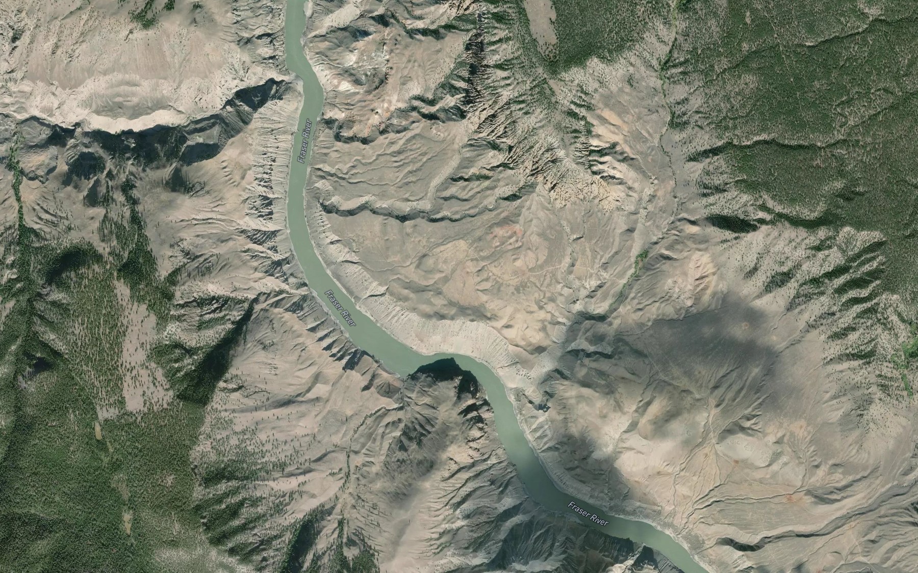 Satellite map of the Crows Bar Creek