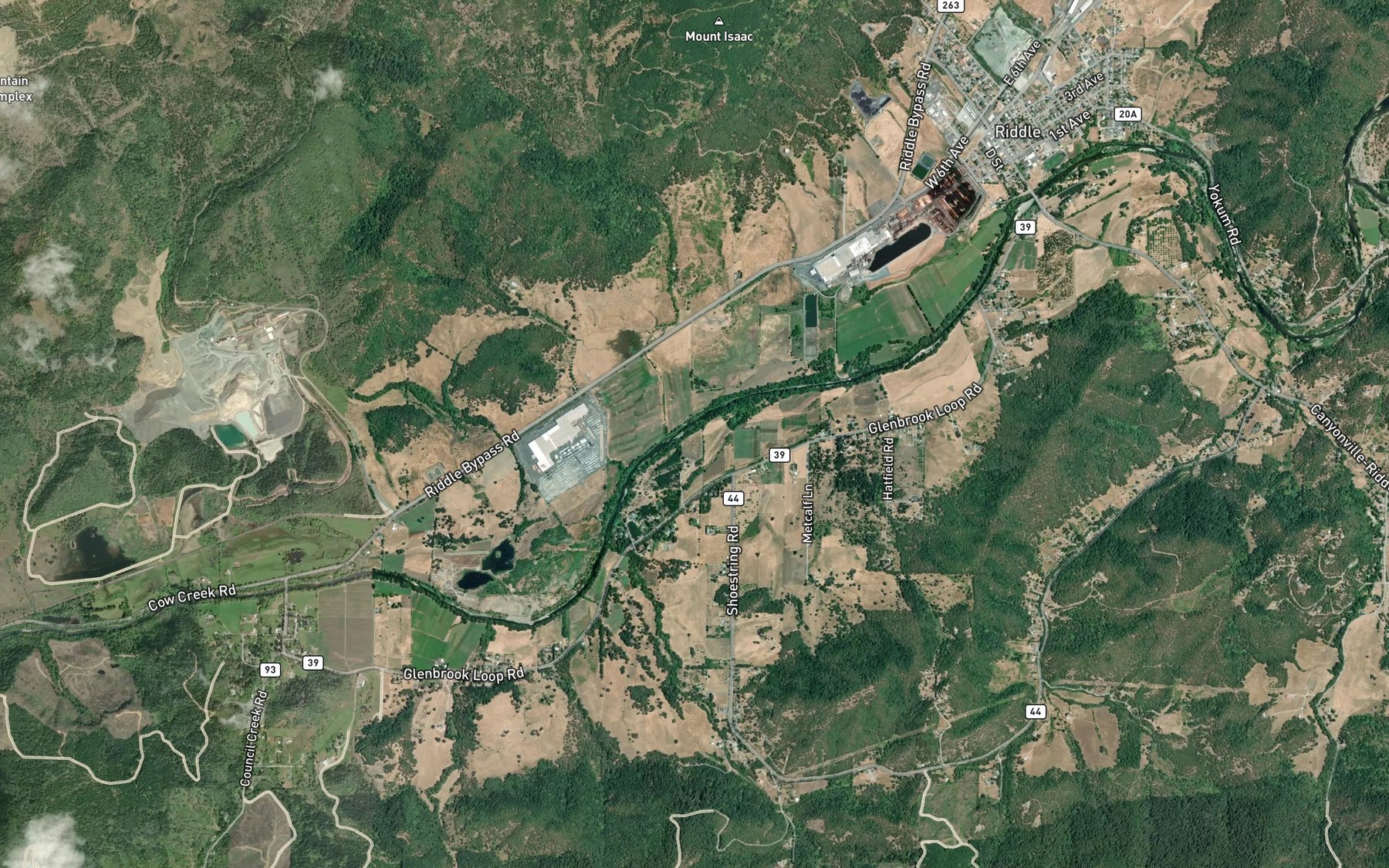 Satellite map of the Jerry Creek