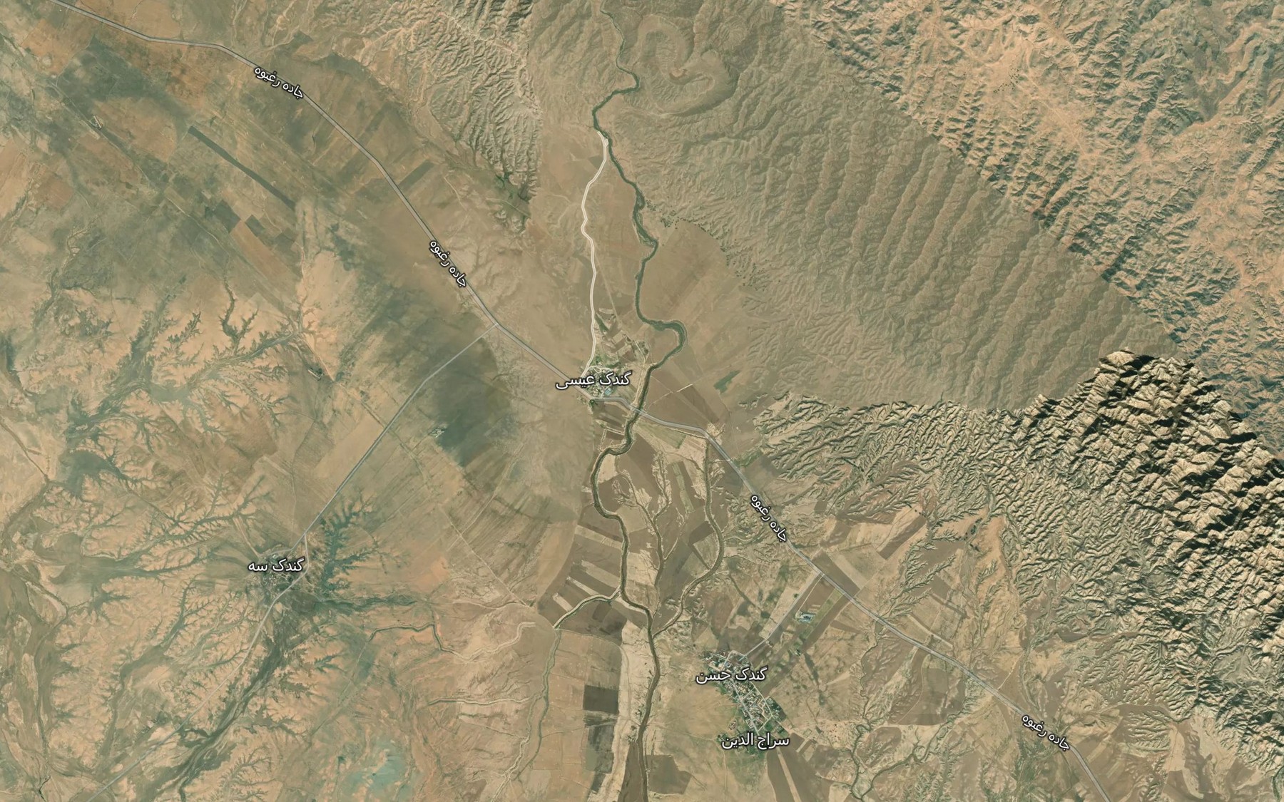 Satellite map of the Rudkhaneh-ye Kandak