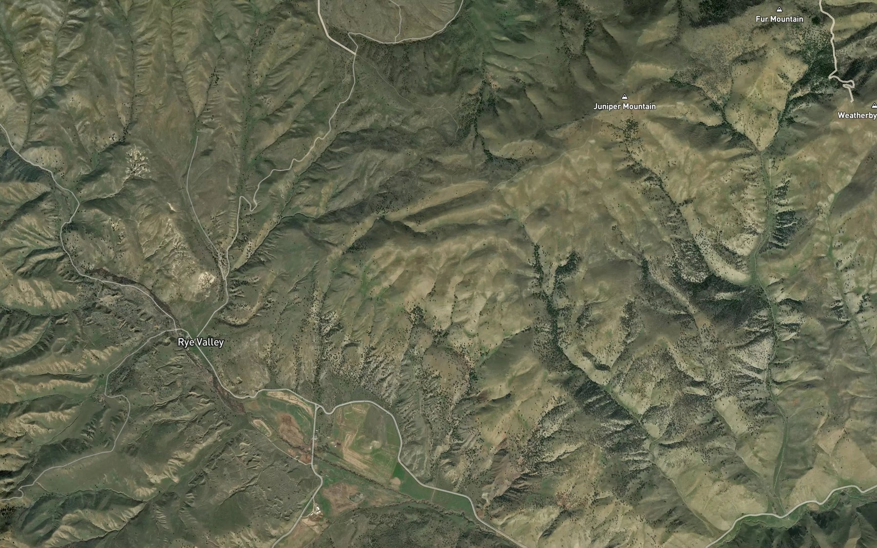 Satellite map of the Rye Valley Spring