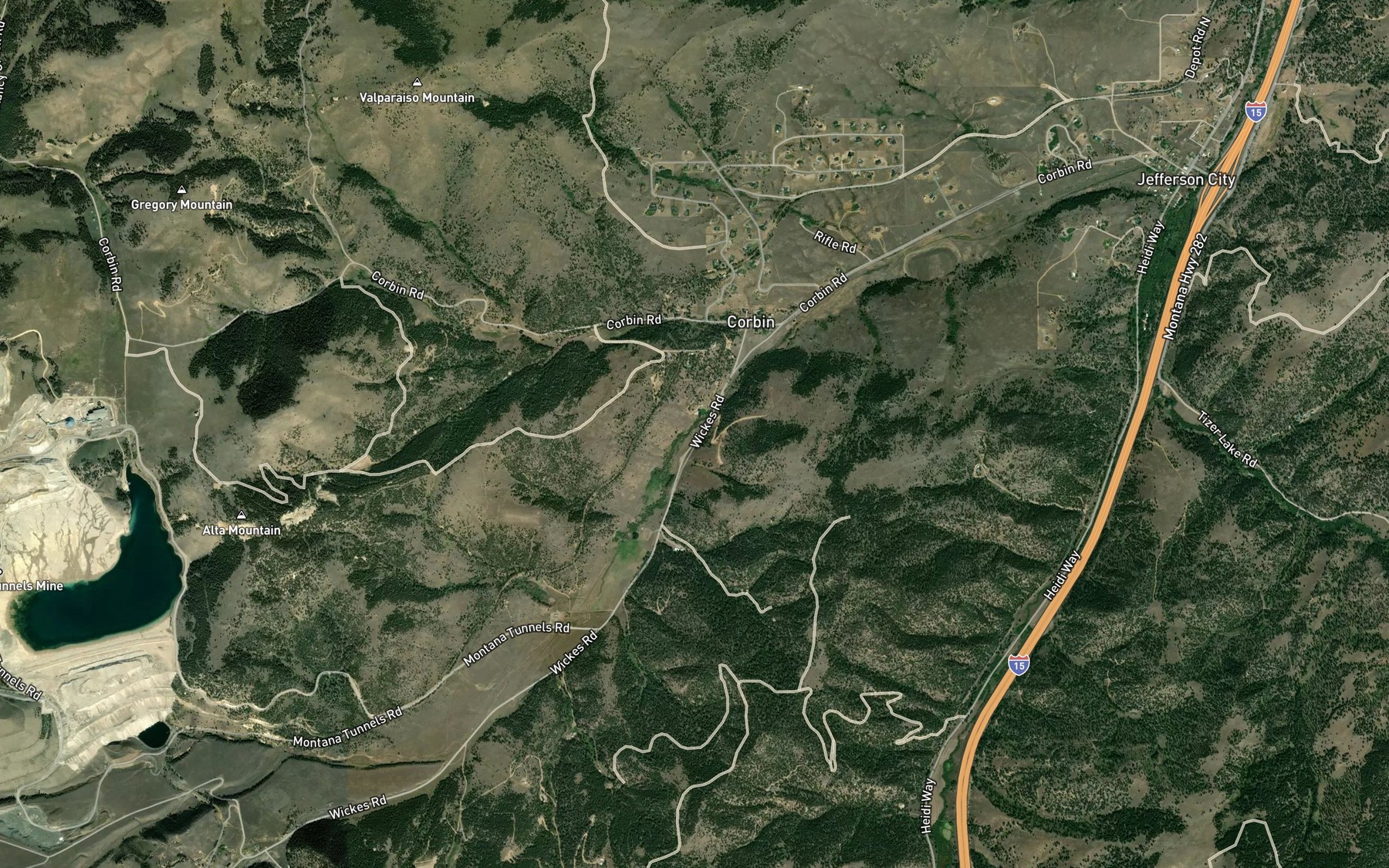 Satellite map of the Comet Creek