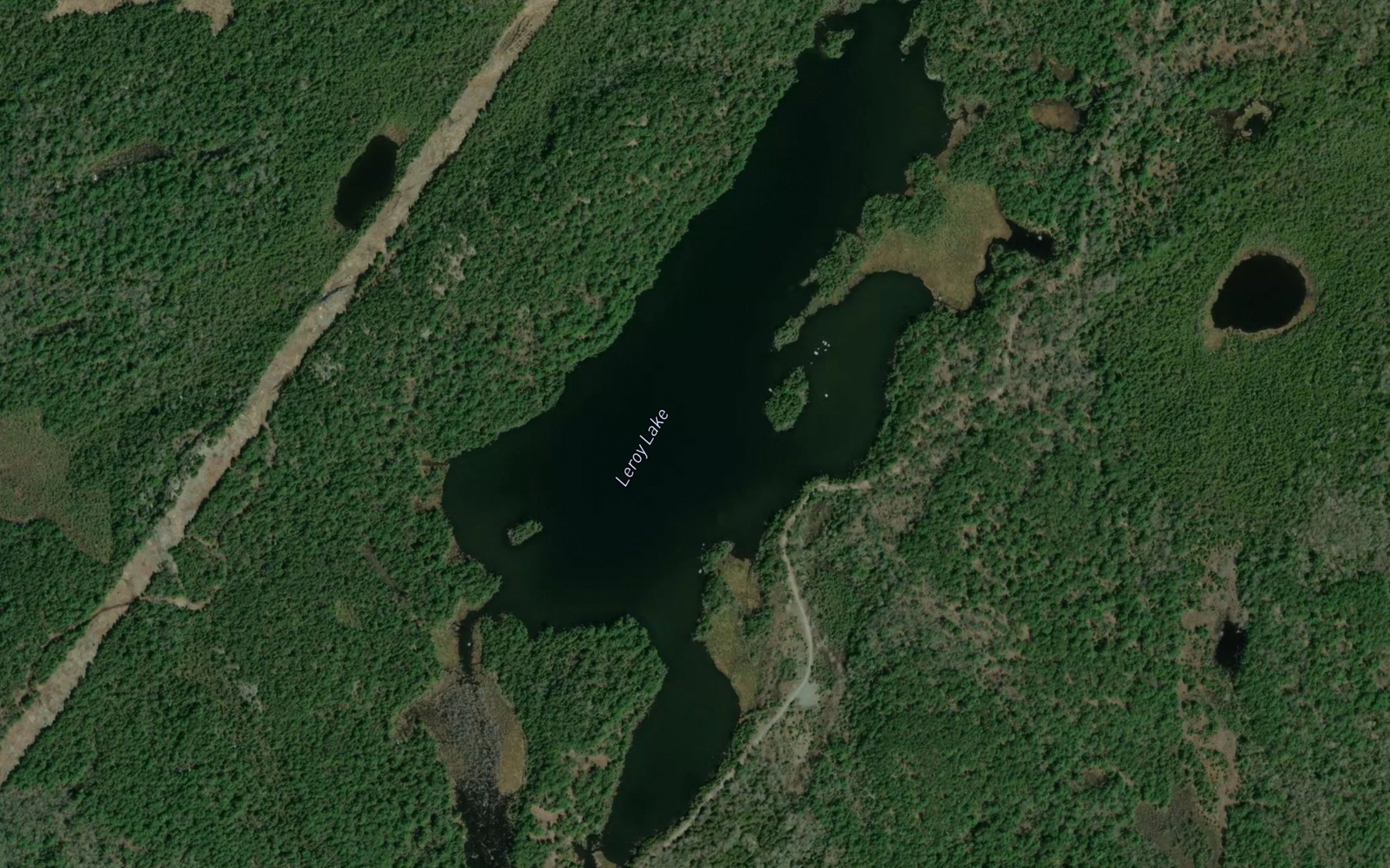 Satellite map of the Leroy Lake