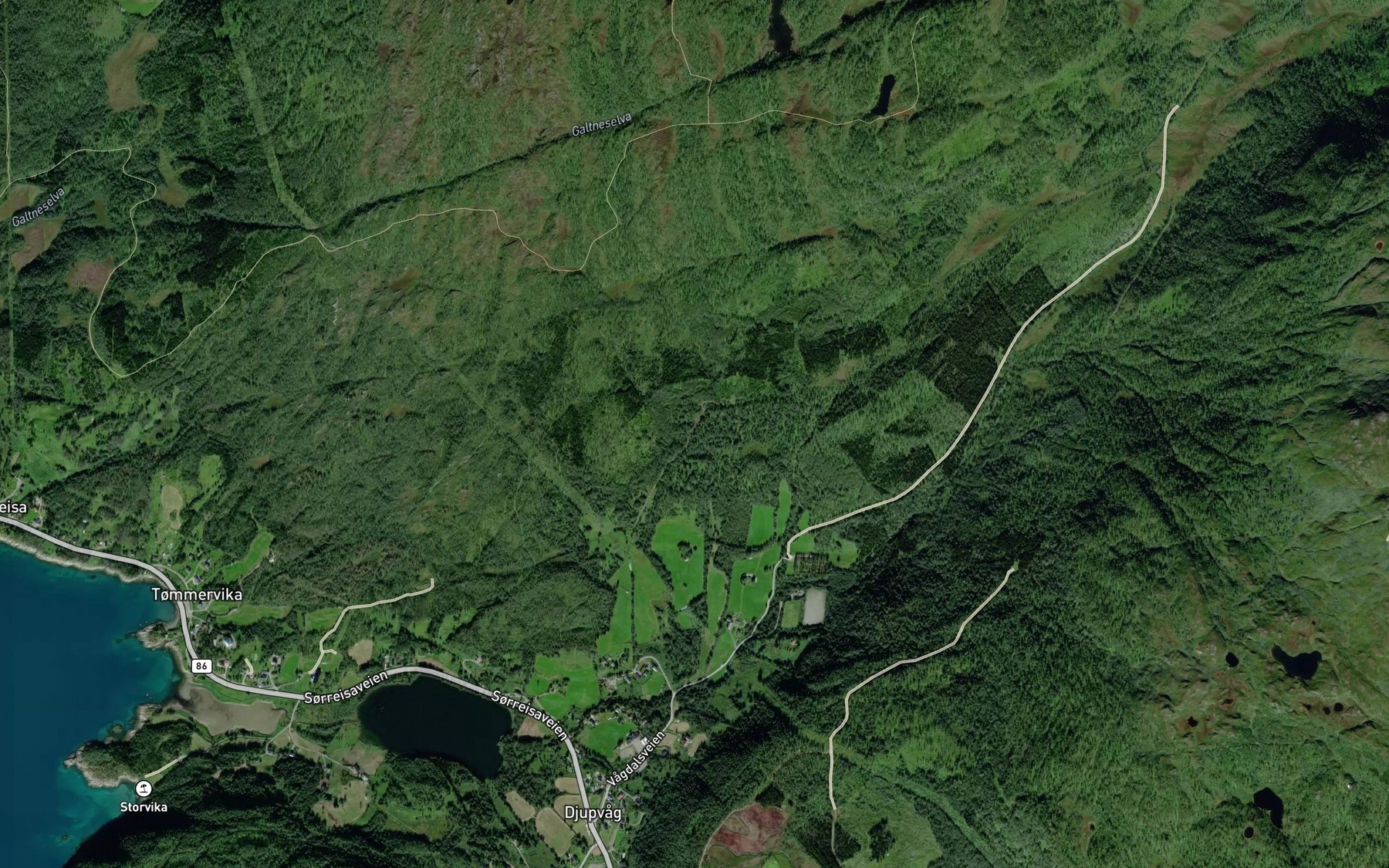 Satellite map of the Finngamelva