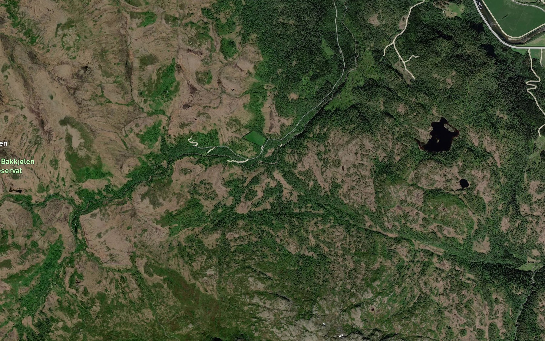 Satellite map of the Slattbekken