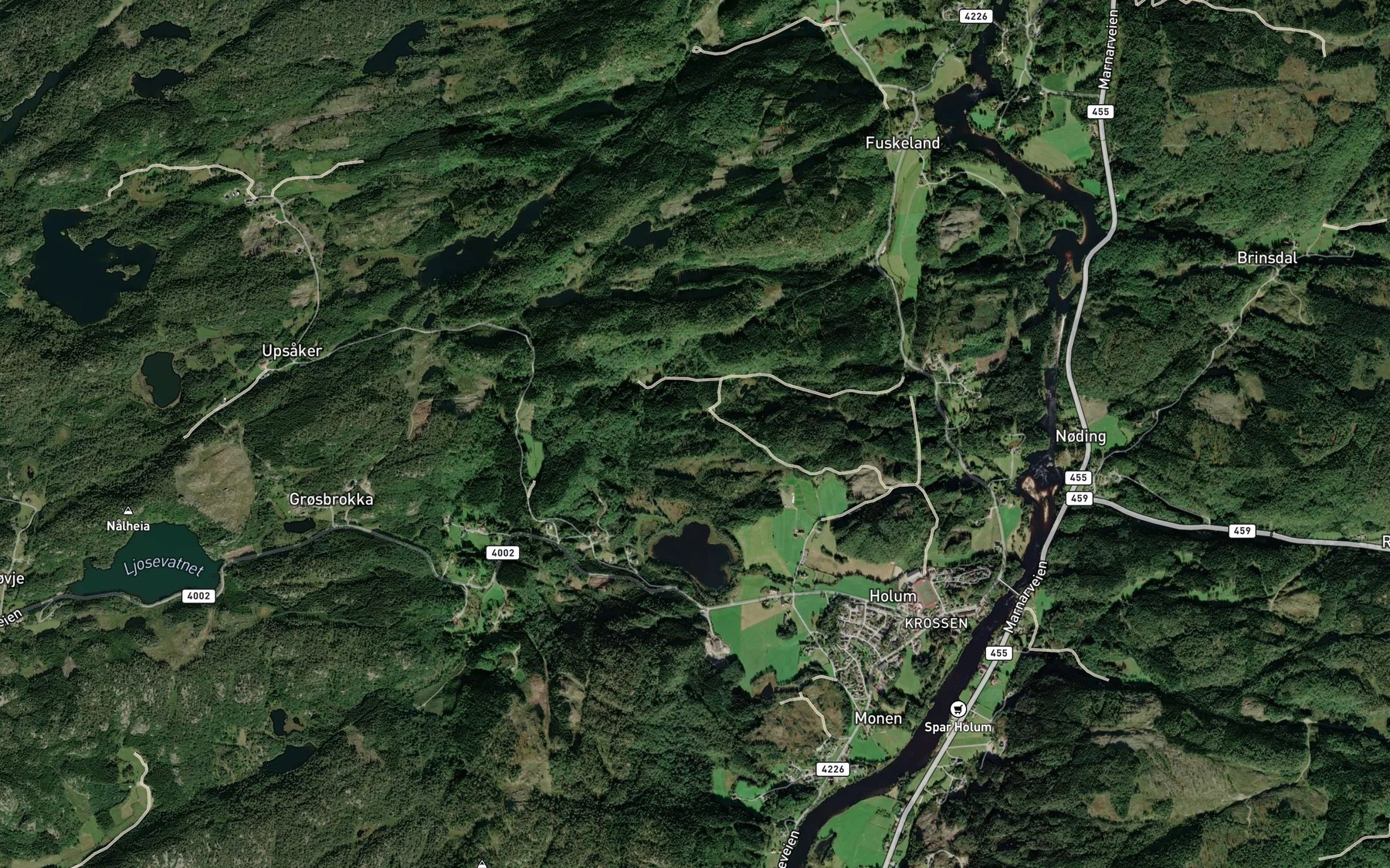 Satellite map of the Lomsbekken