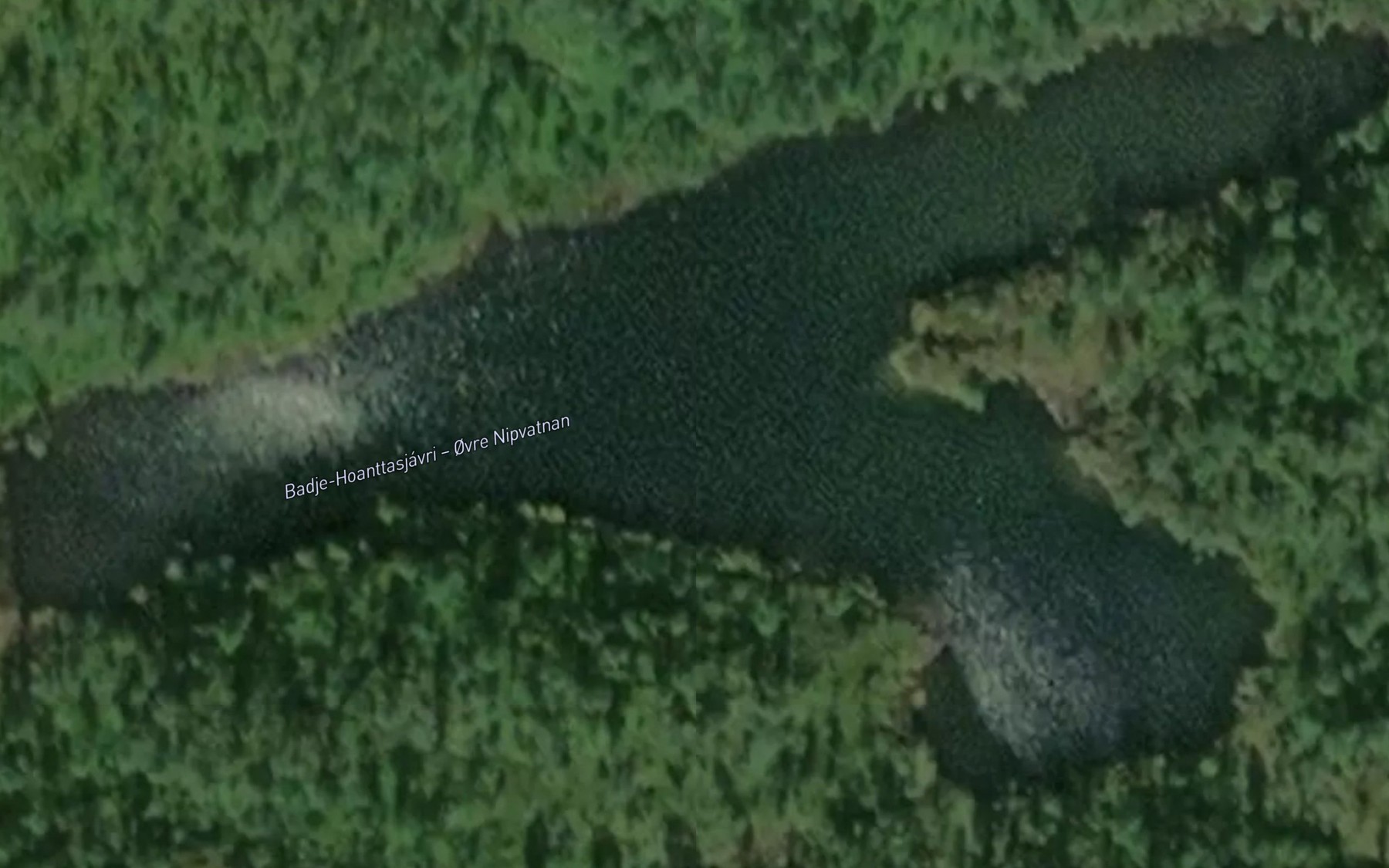 Satellite map of the Ovre Nipvatnan