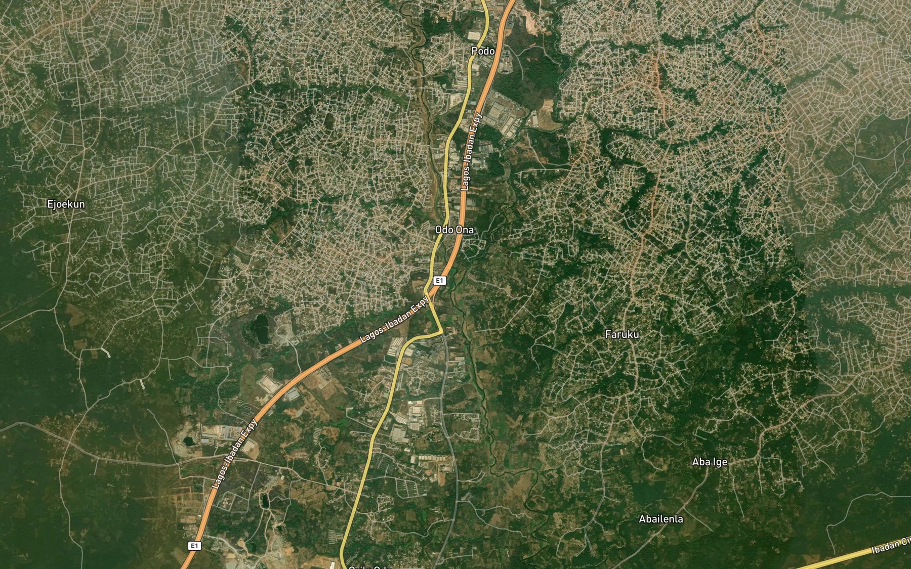 Satellite map of the River Ogunpa