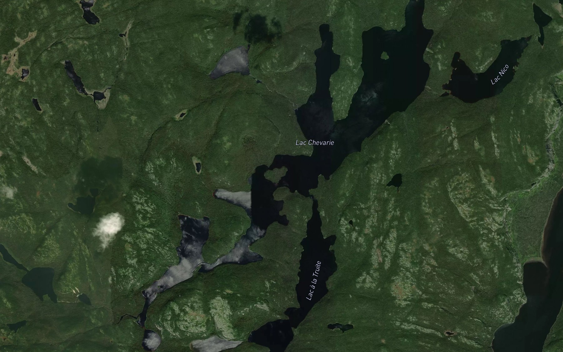 Satellite map of the Lac Chevarie