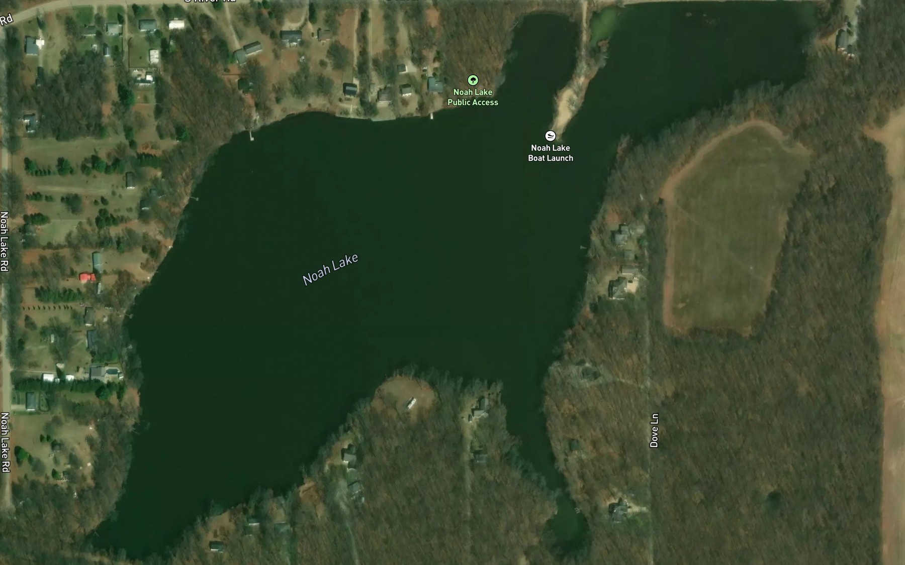 Satellite map of the Noah Lake