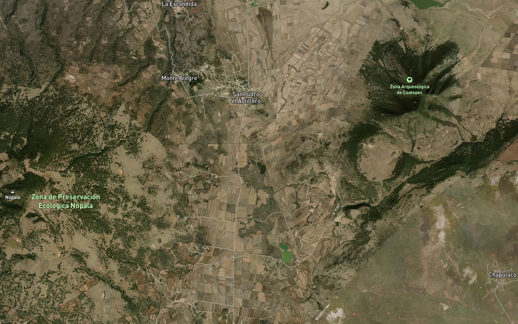 Satellite map of the Bordos Cuates