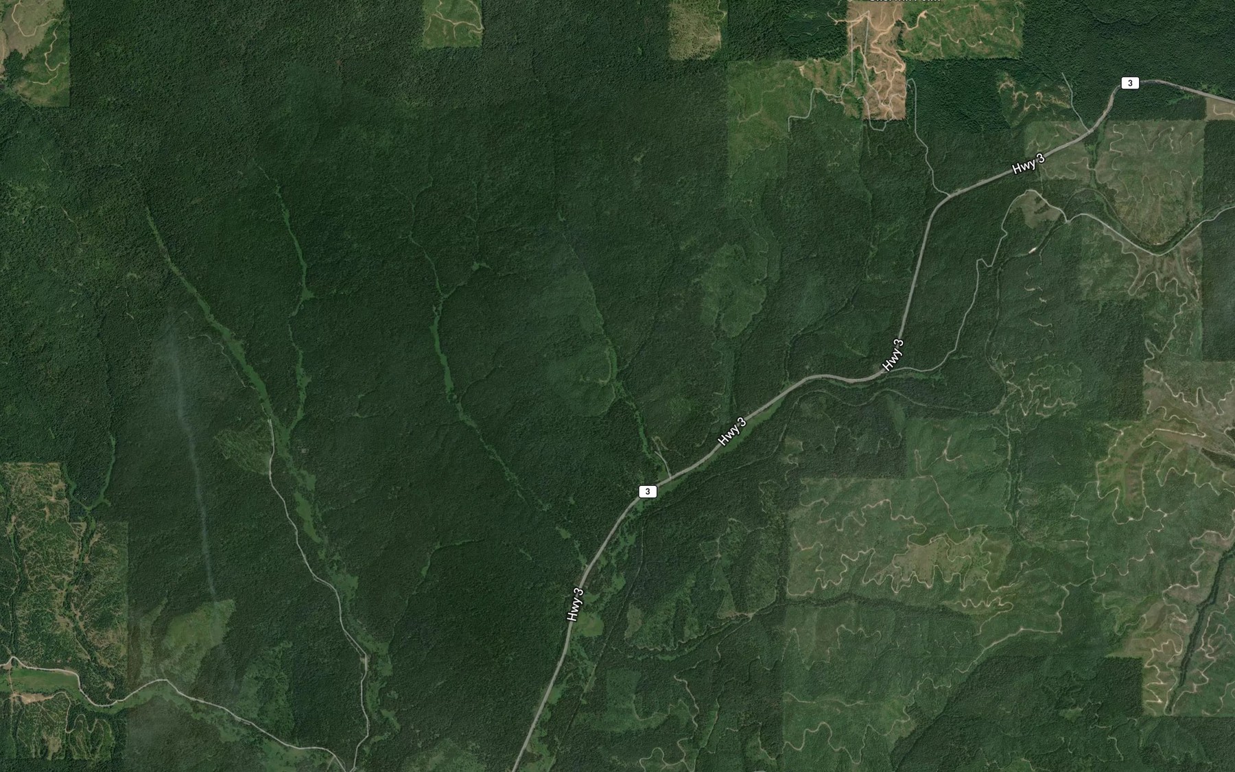 Satellite map of the Wolf Creek