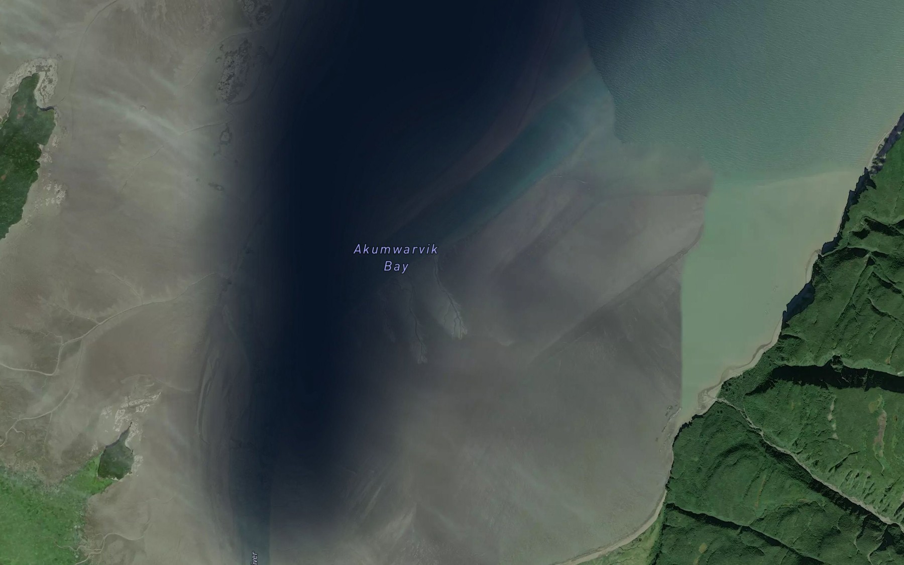 Satellite map of the Akumwarvik Bay