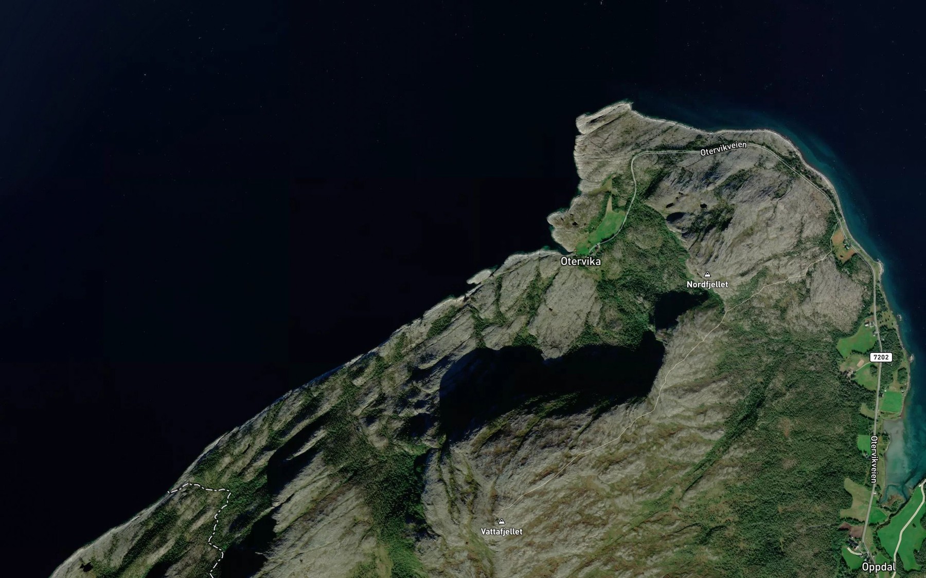 Satellite map of the Otervika,litle