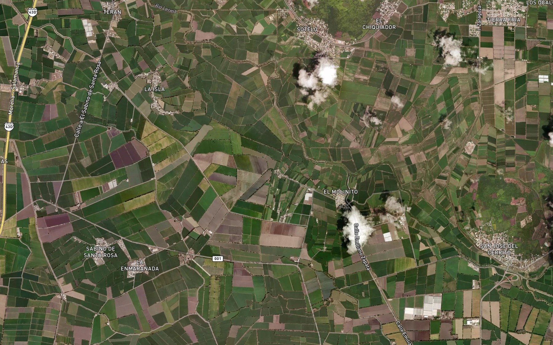 Satellite map of the El Desague