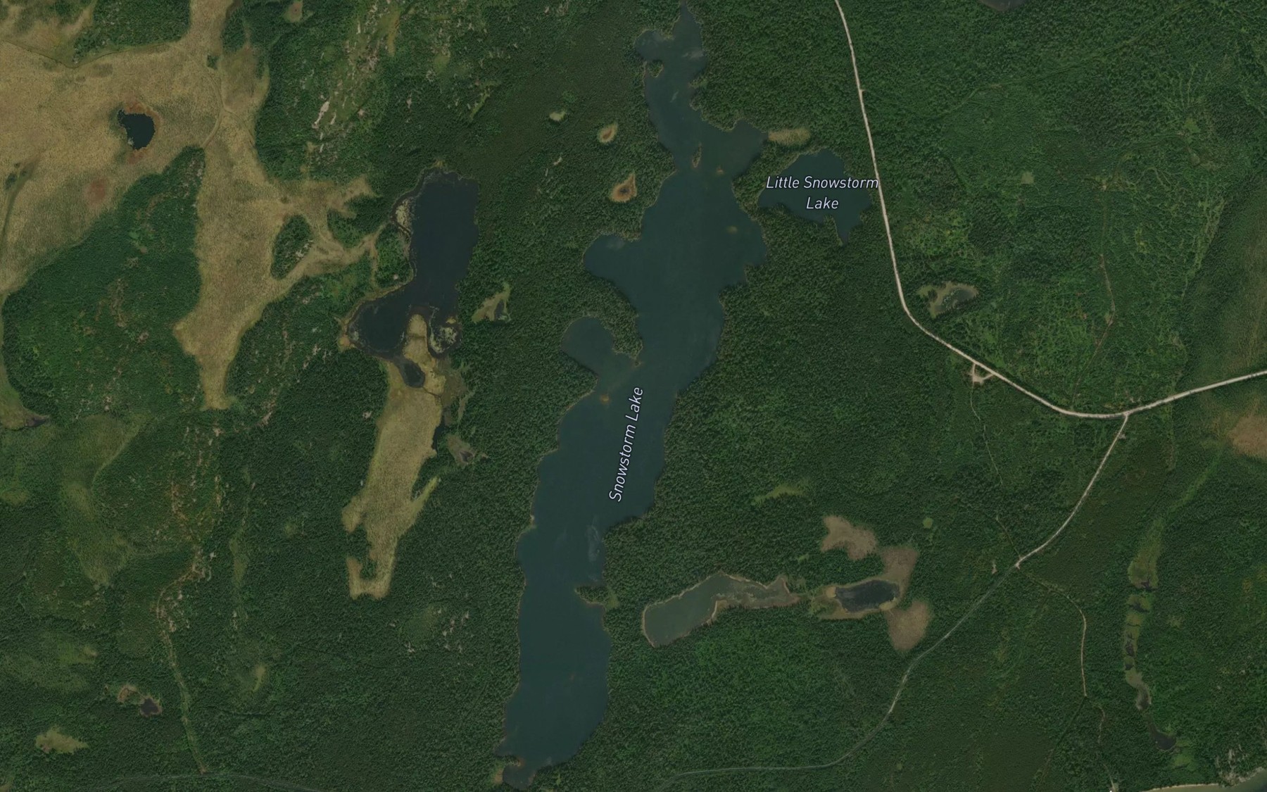 Satellite map of the Snowstorm Lake