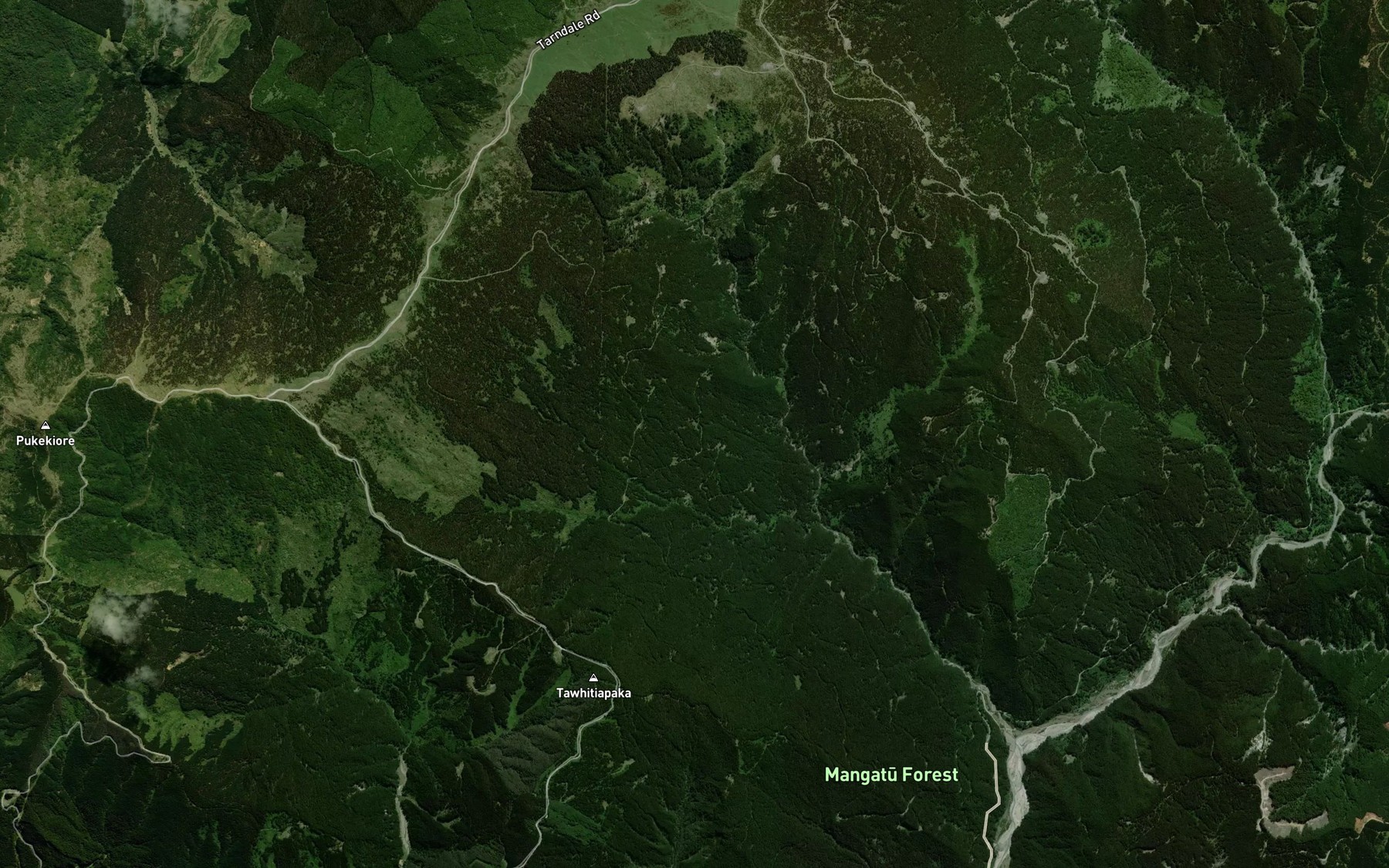Satellite map of the Tikihore Stream