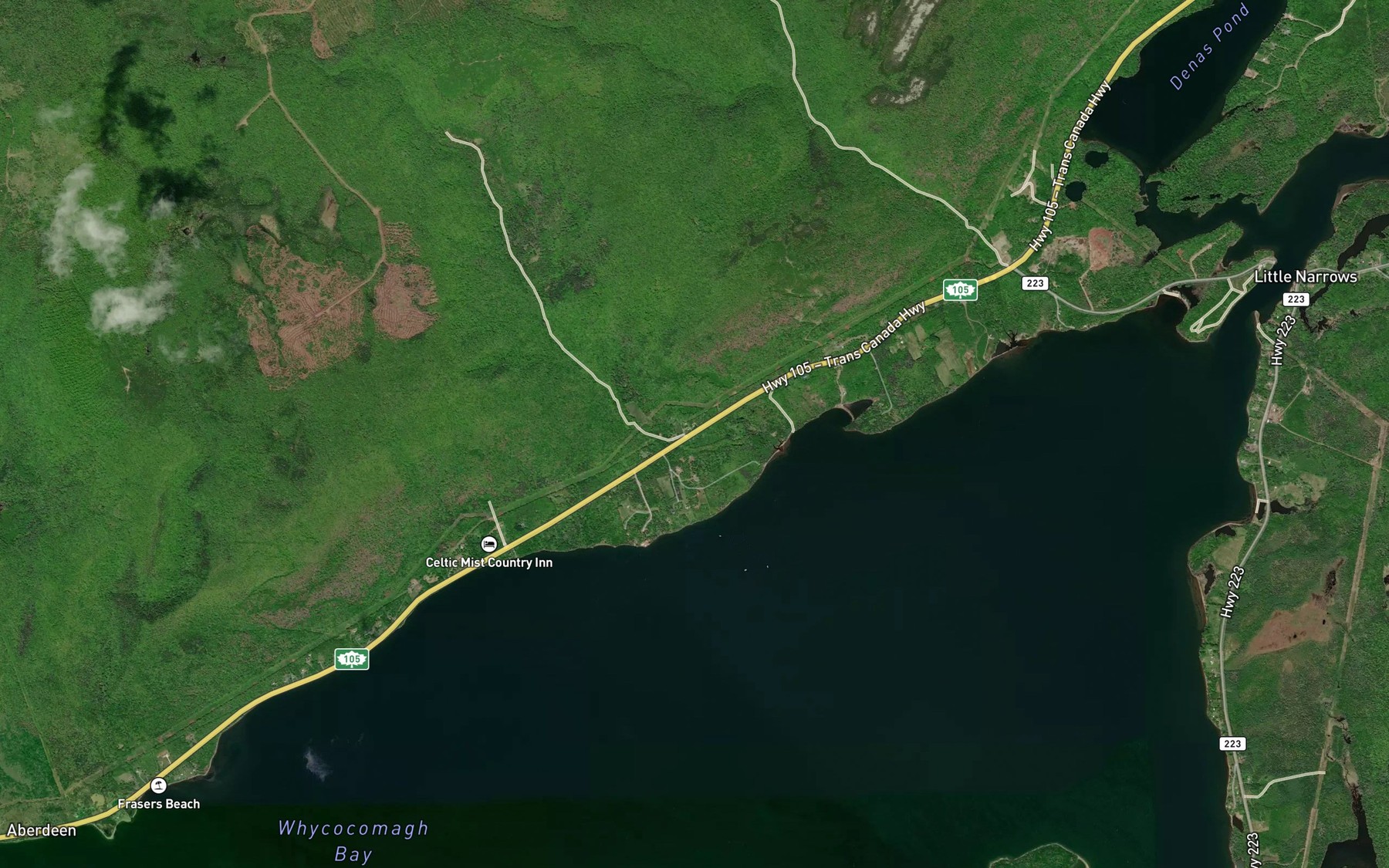 Satellite map of the Argyle Brook