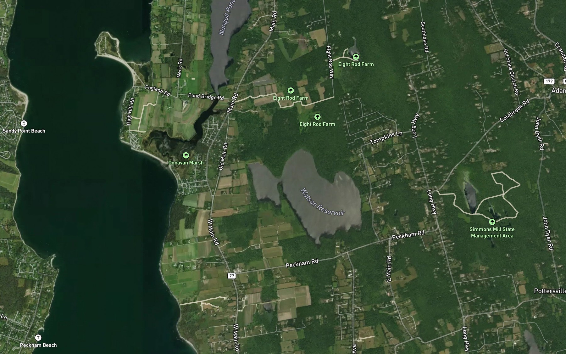Satellite map of the Harold E Watson Reservoir
