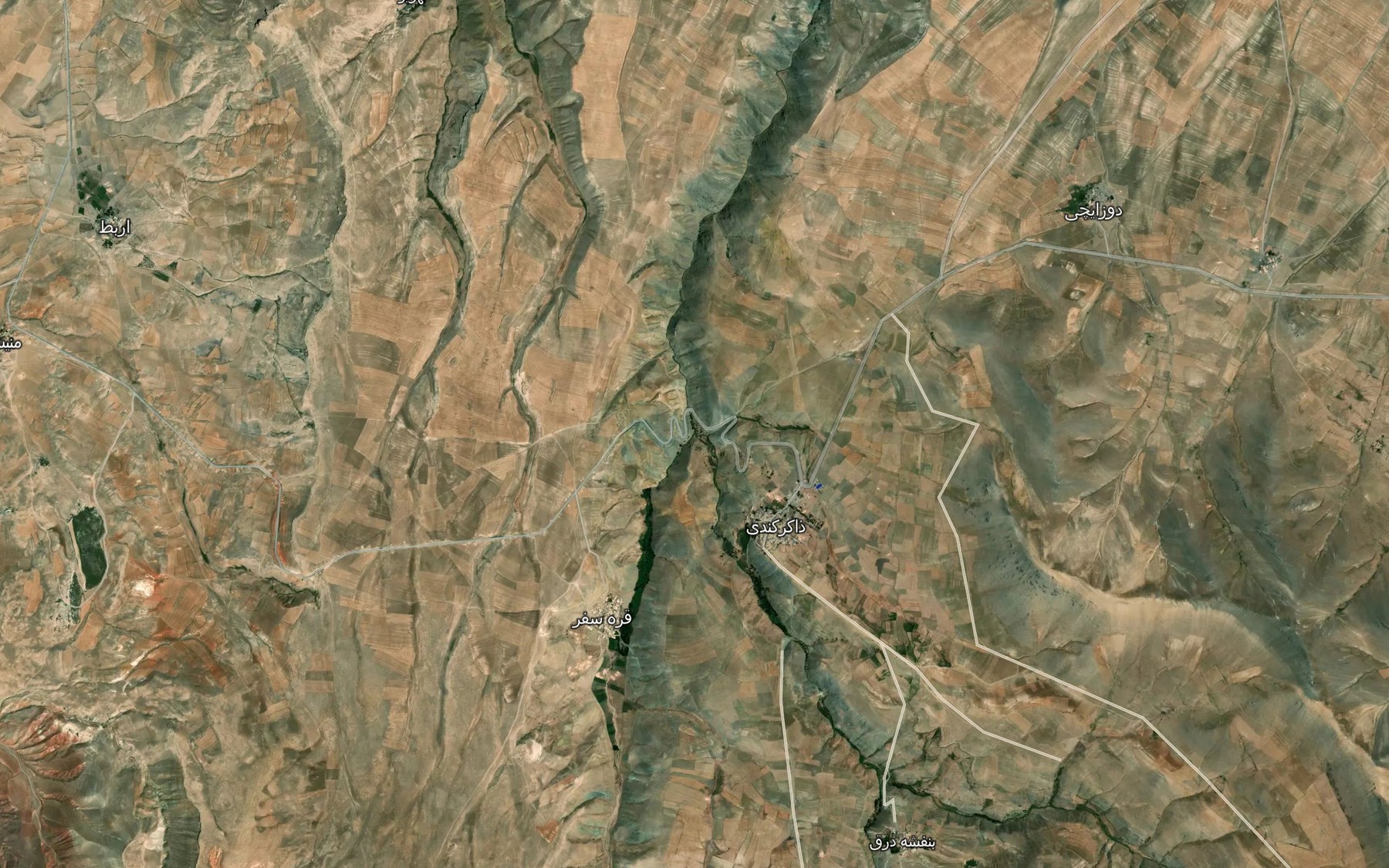 Satellite map of the Rudkhaneh-ye Paji Cha'i