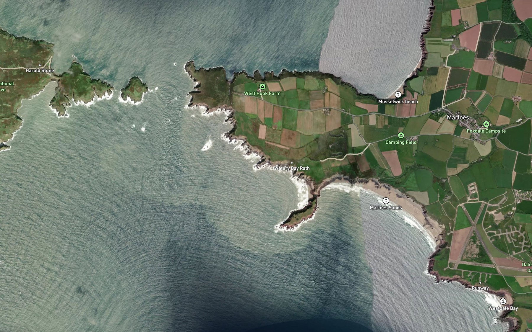 Satellite map of the Little Castle Bay