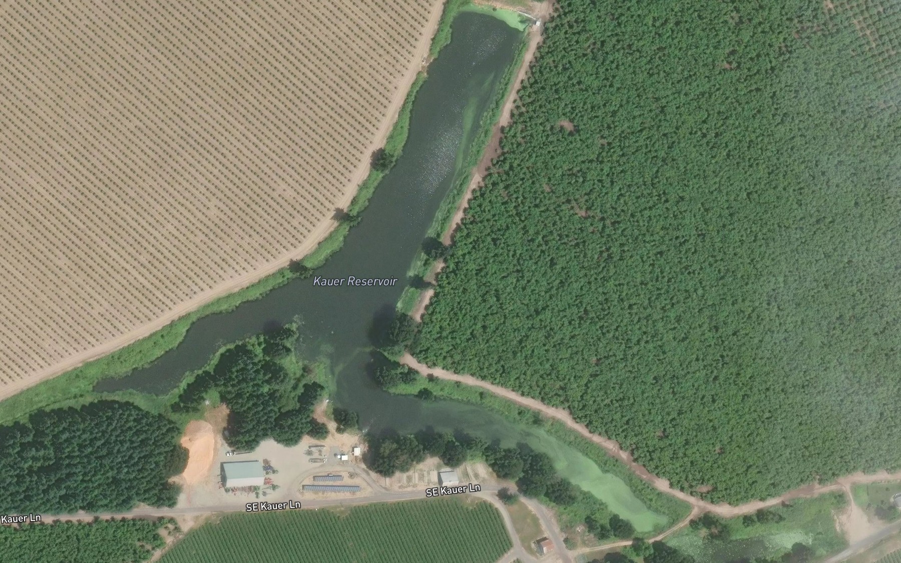 Satellite map of the Kauer Reservoir