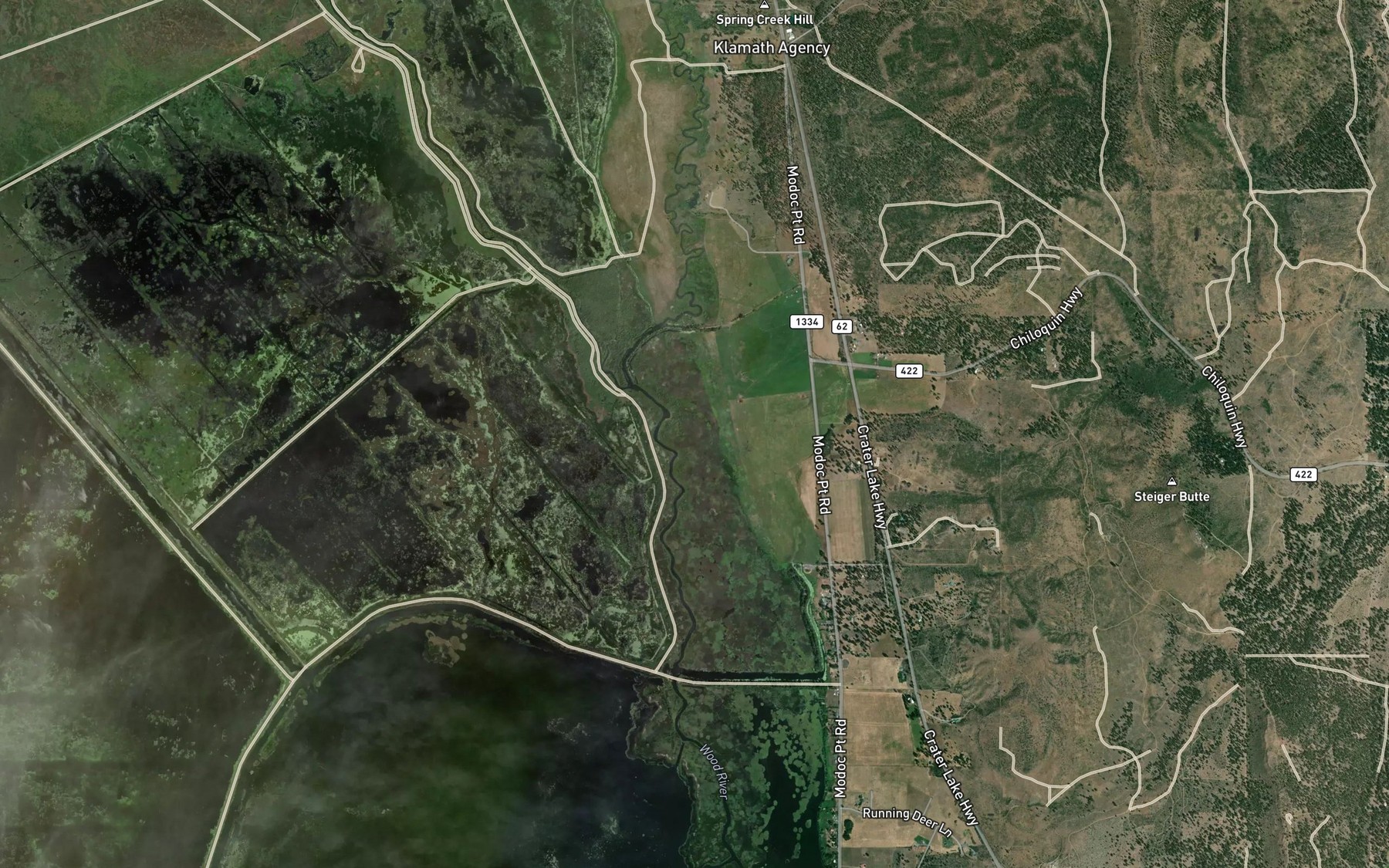 Satellite map of the Bootleg Pond