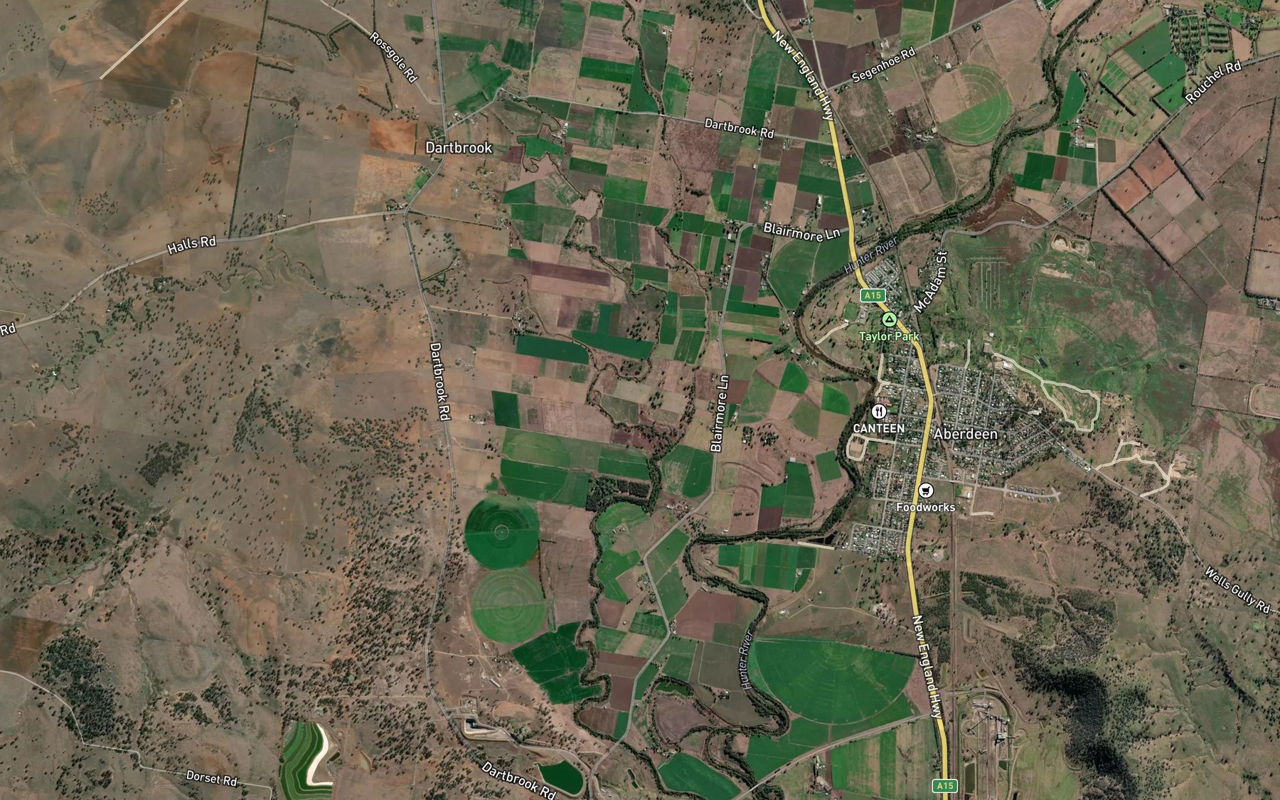 Satellite map of the Kingdon Ponds
