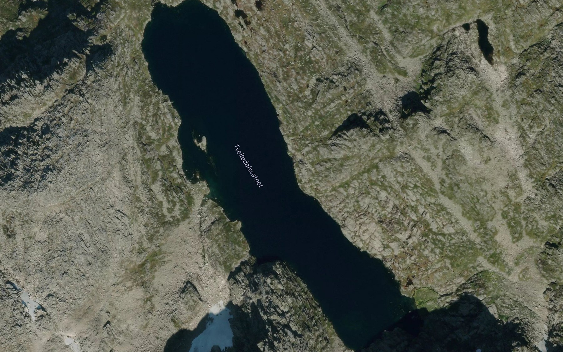 Satellite map of the Tveitedalsvatnet