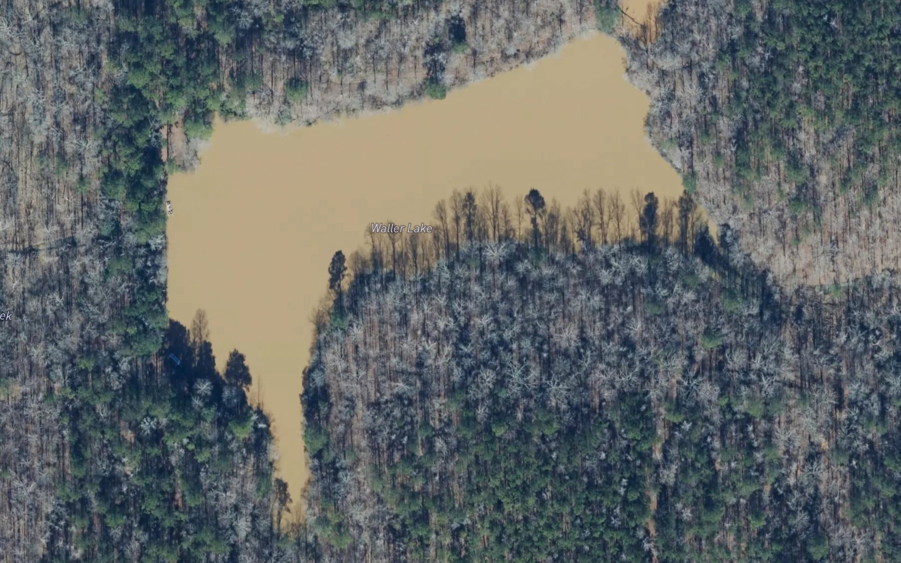 Satellite map of the Waller Lake