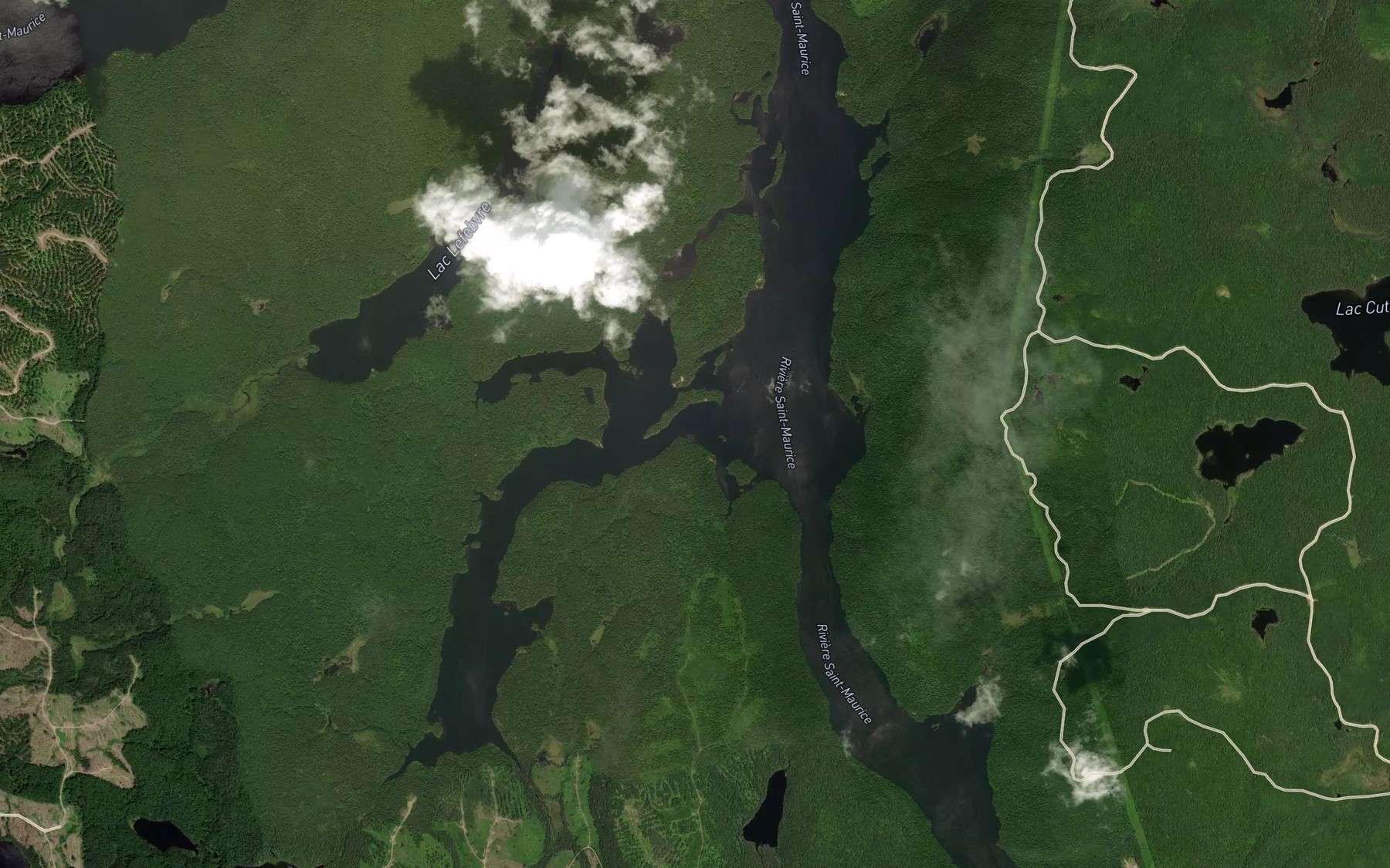 Satellite map of the Ruisseau Cadieux