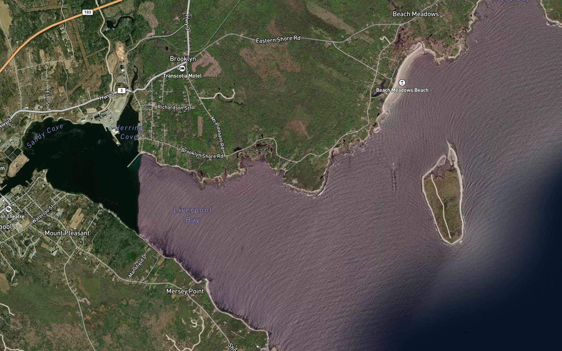 Satellite map of the Fralick Cove