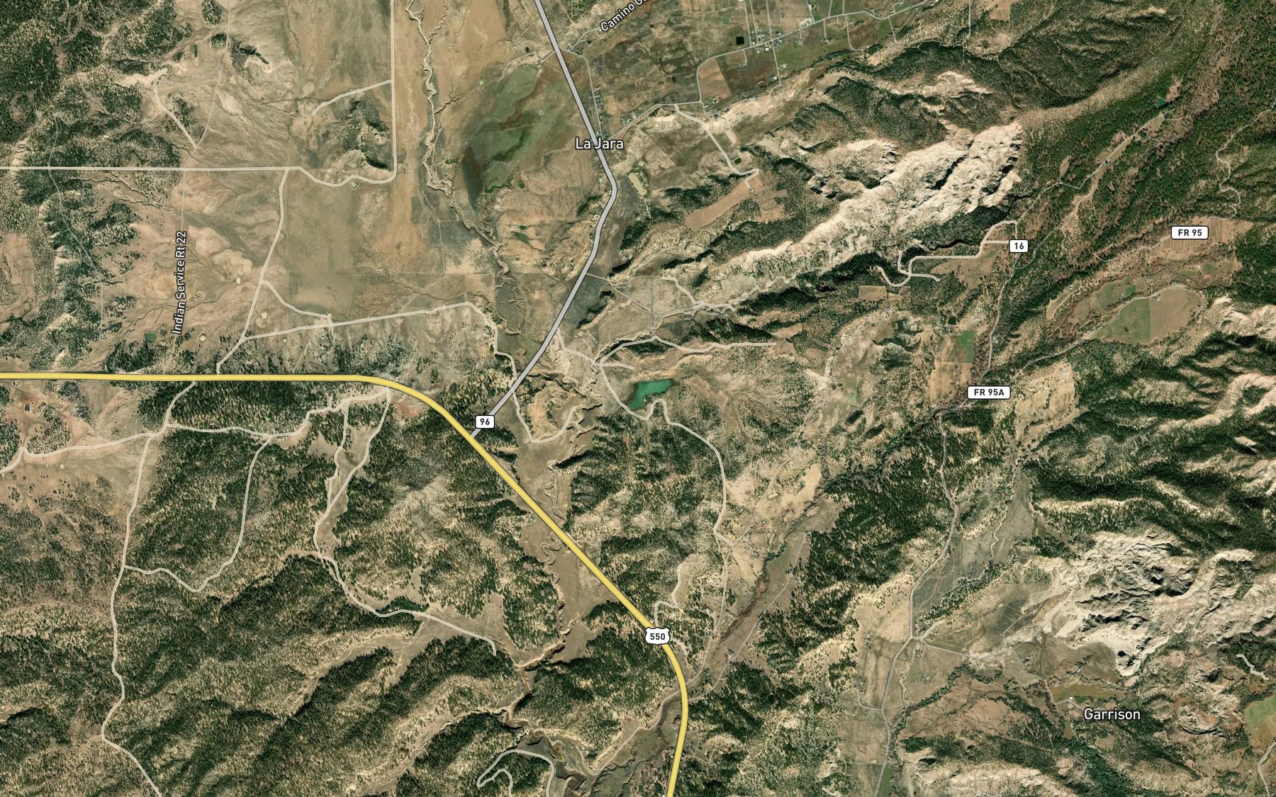 Satellite map of the Laguna Bonita