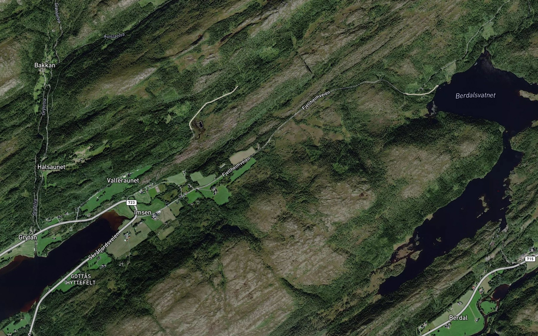 Satellite map of the Bjornebekken