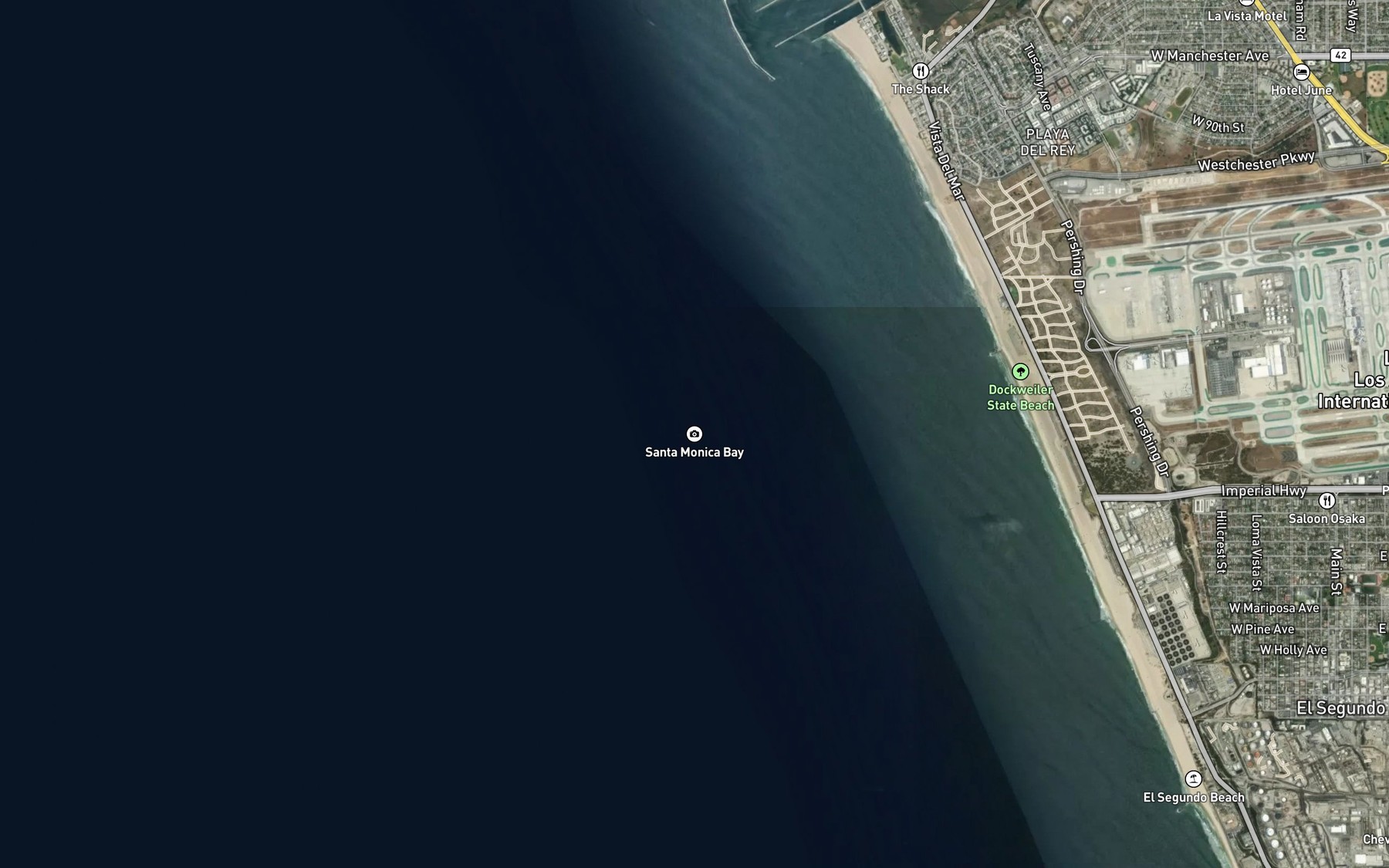 Satellite map of the Santa Monica Bay