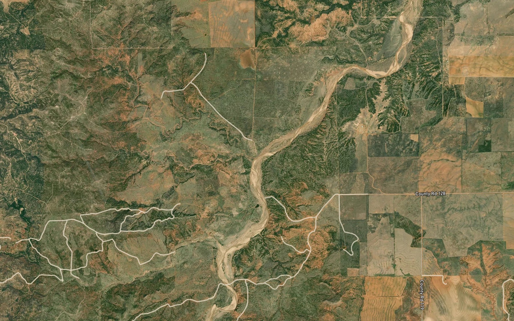 Satellite map of the Brushy Creek