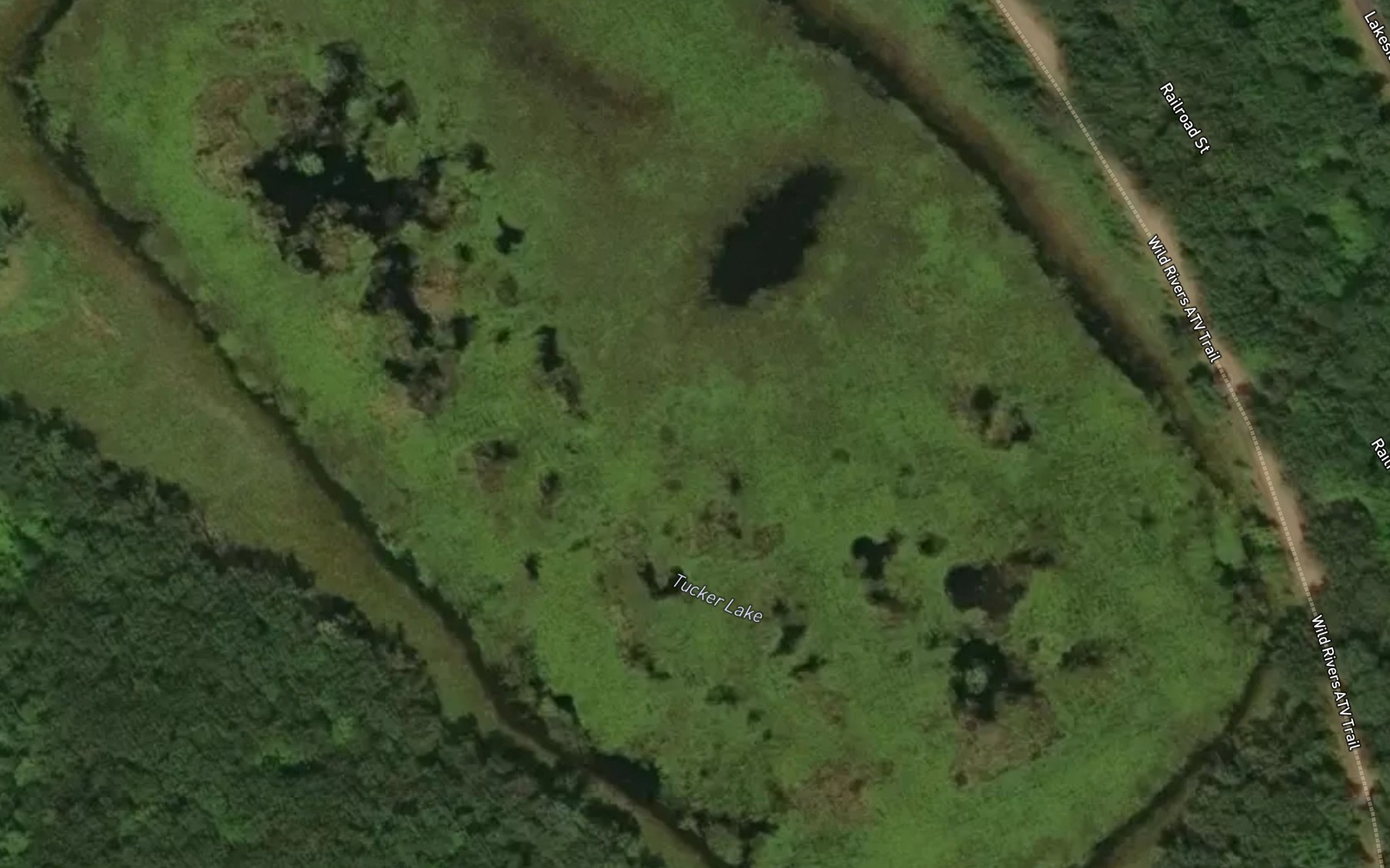 Satellite map of the Tucker Lake