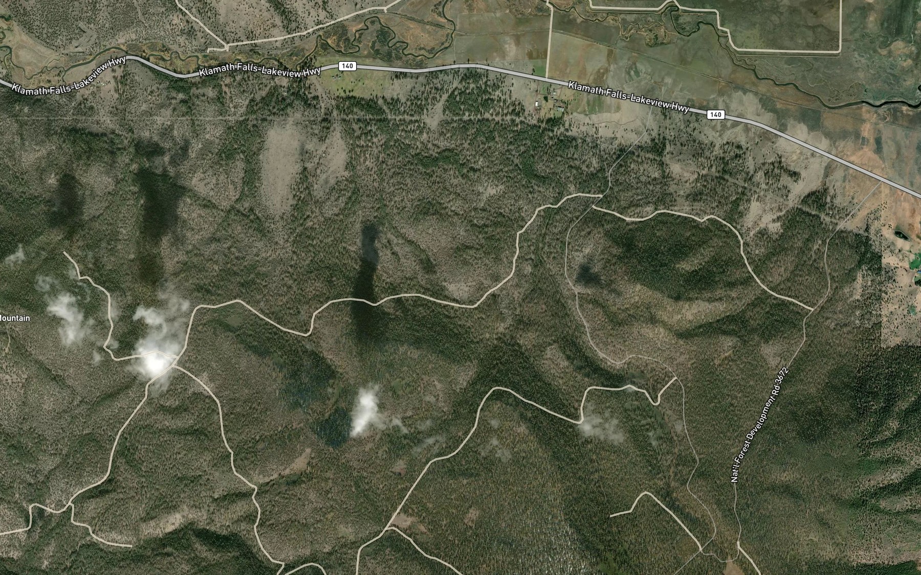 Satellite map of the Witch Drain Pond