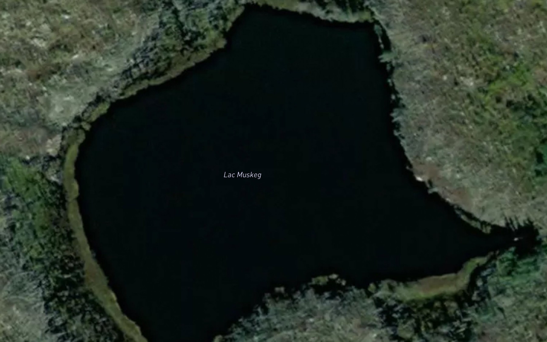 Satellite map of the Lac Muskeg