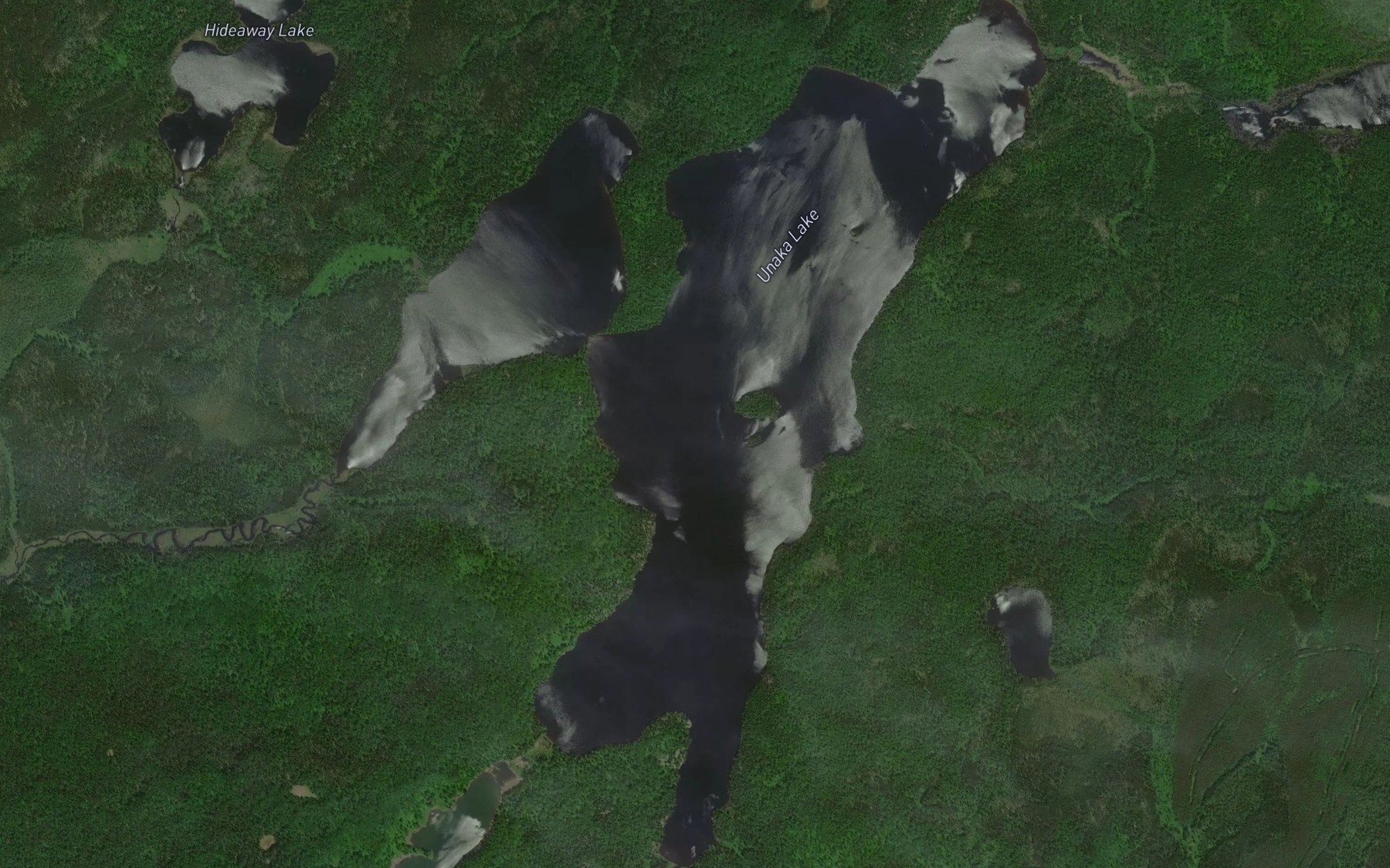 Satellite map of the Unaka Lake