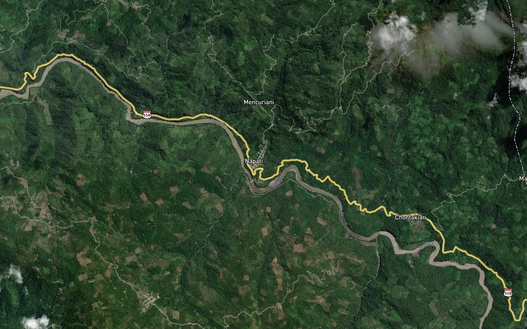 Satellite map of the Quebrada Manguriani