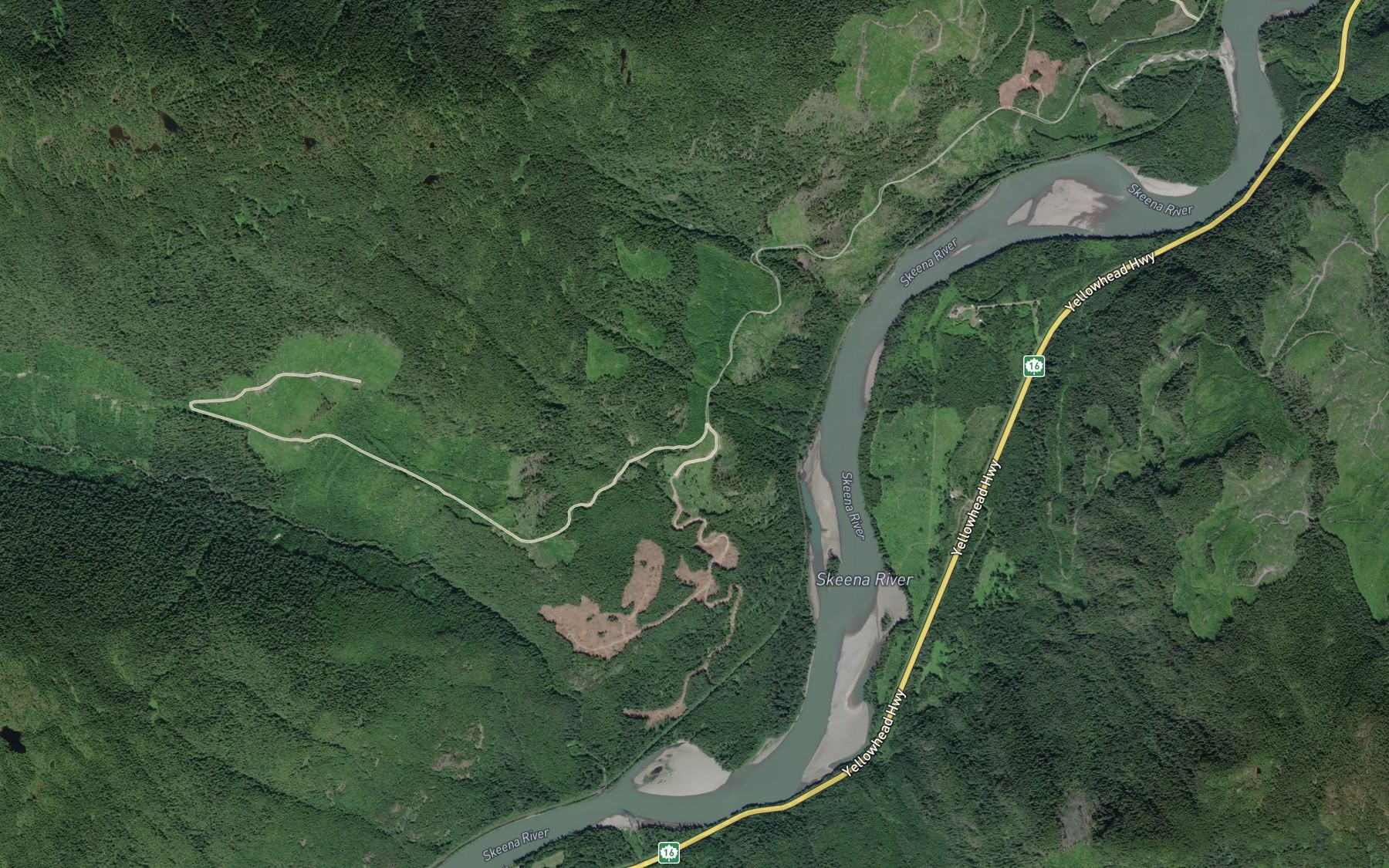 Satellite map of the Hardscrabble Riffle