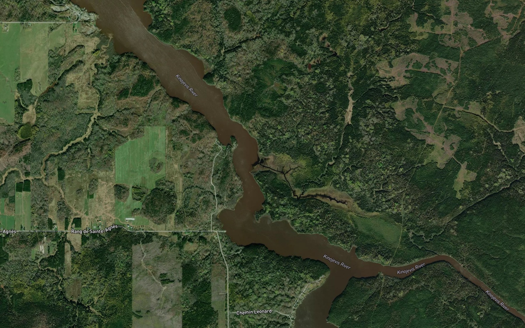 Satellite map of the Ruisseau Polson