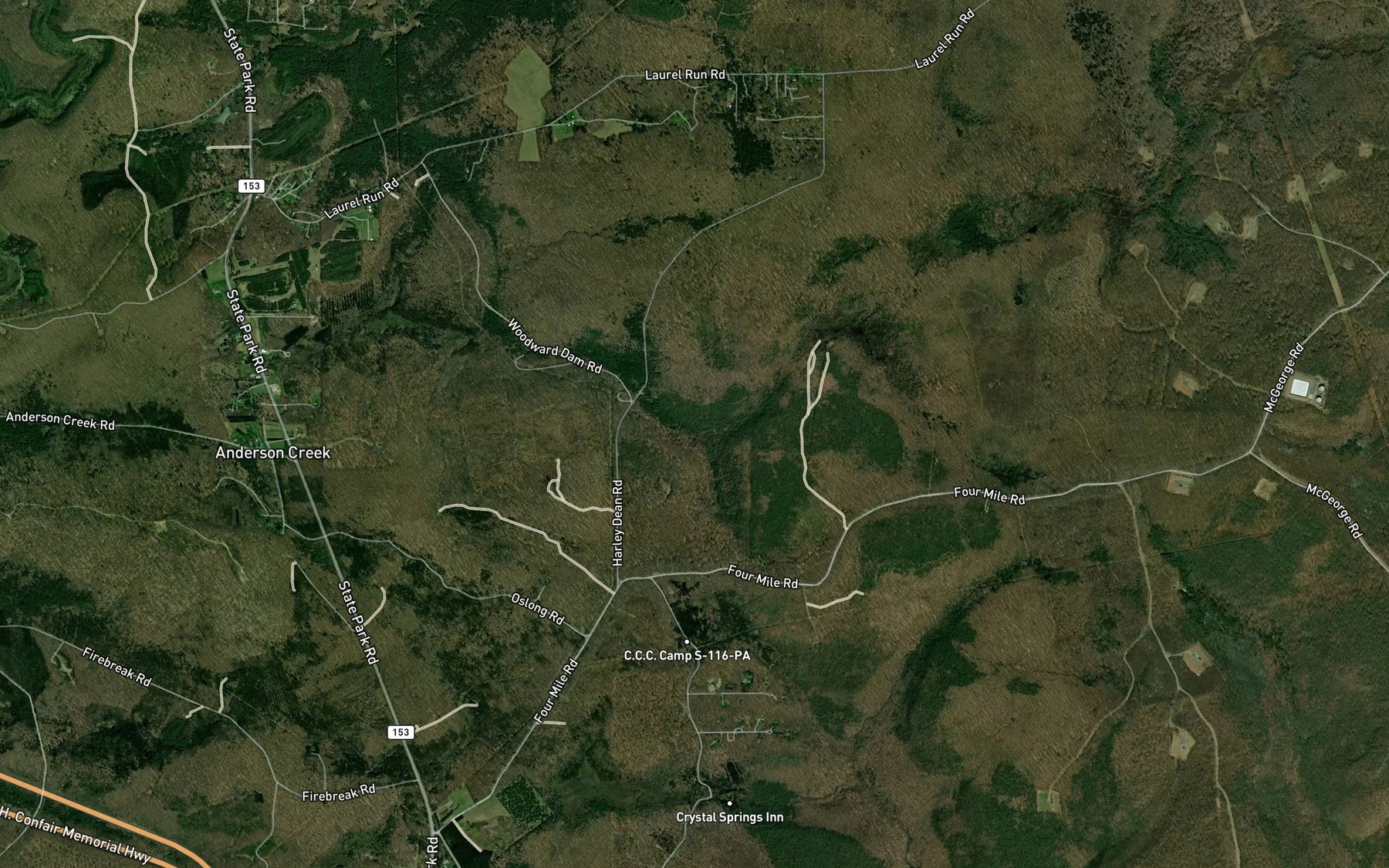 Satellite map of the Fox Run