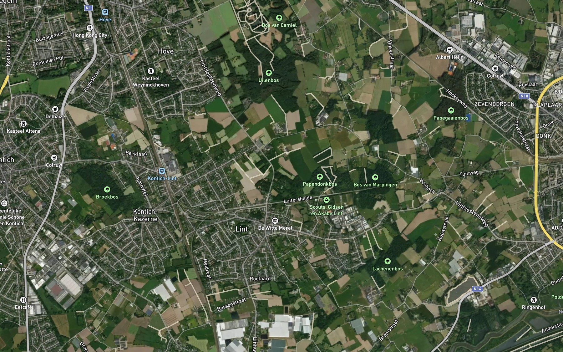 Satellite map of the Boutersembeek