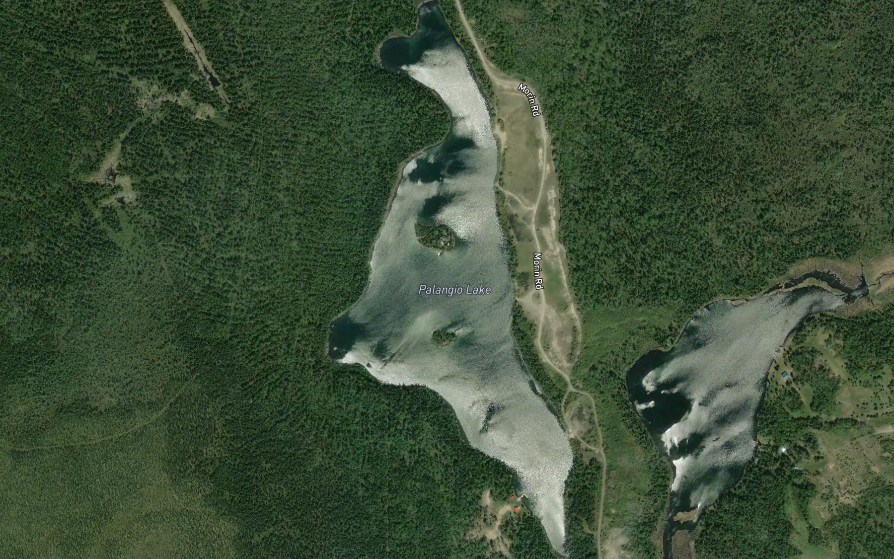 Satellite map of the Palangio Lake