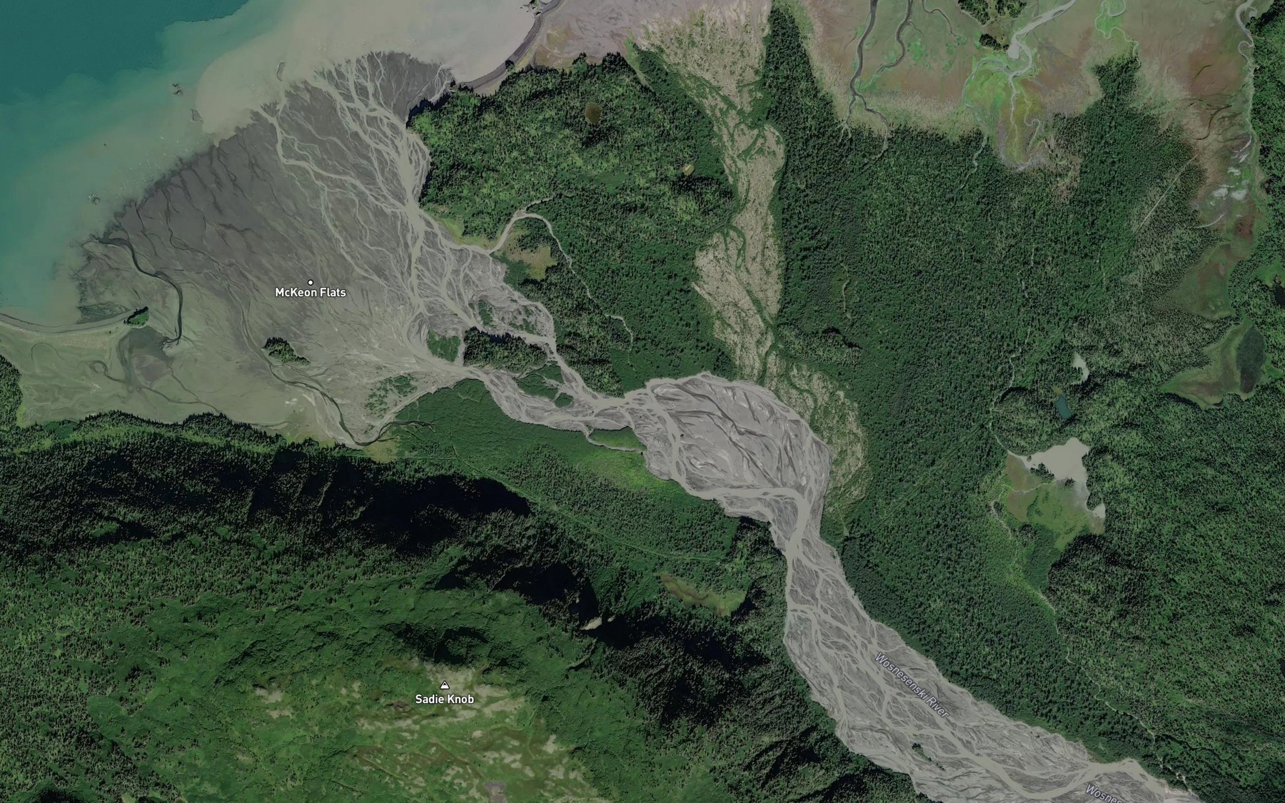 Satellite map of the Wosnesenski River