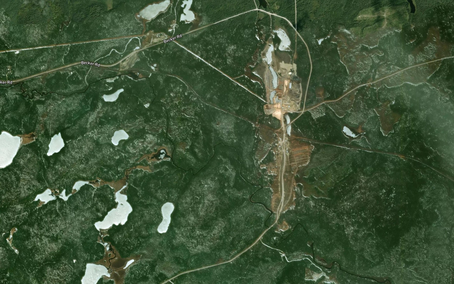 Satellite map of the Cree Creek