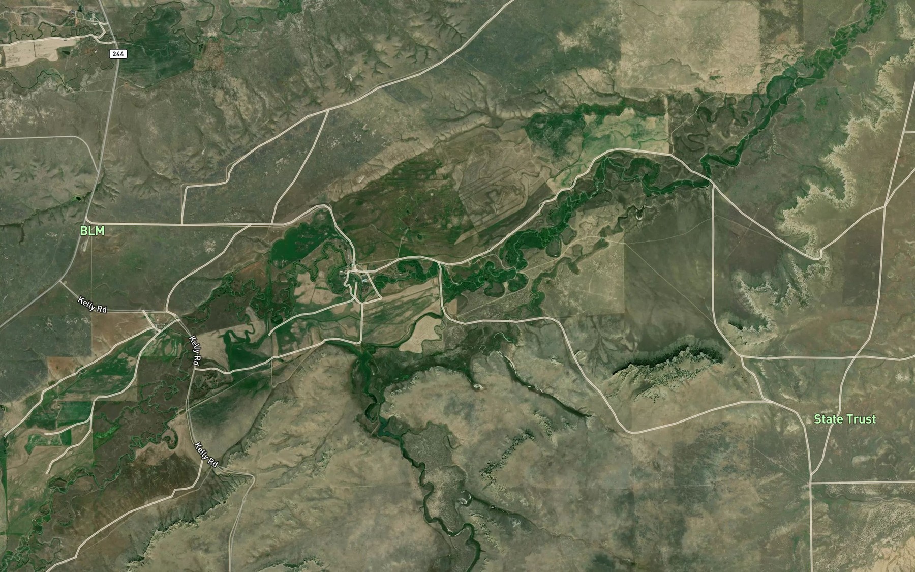 Satellite map of the Alkali Creek