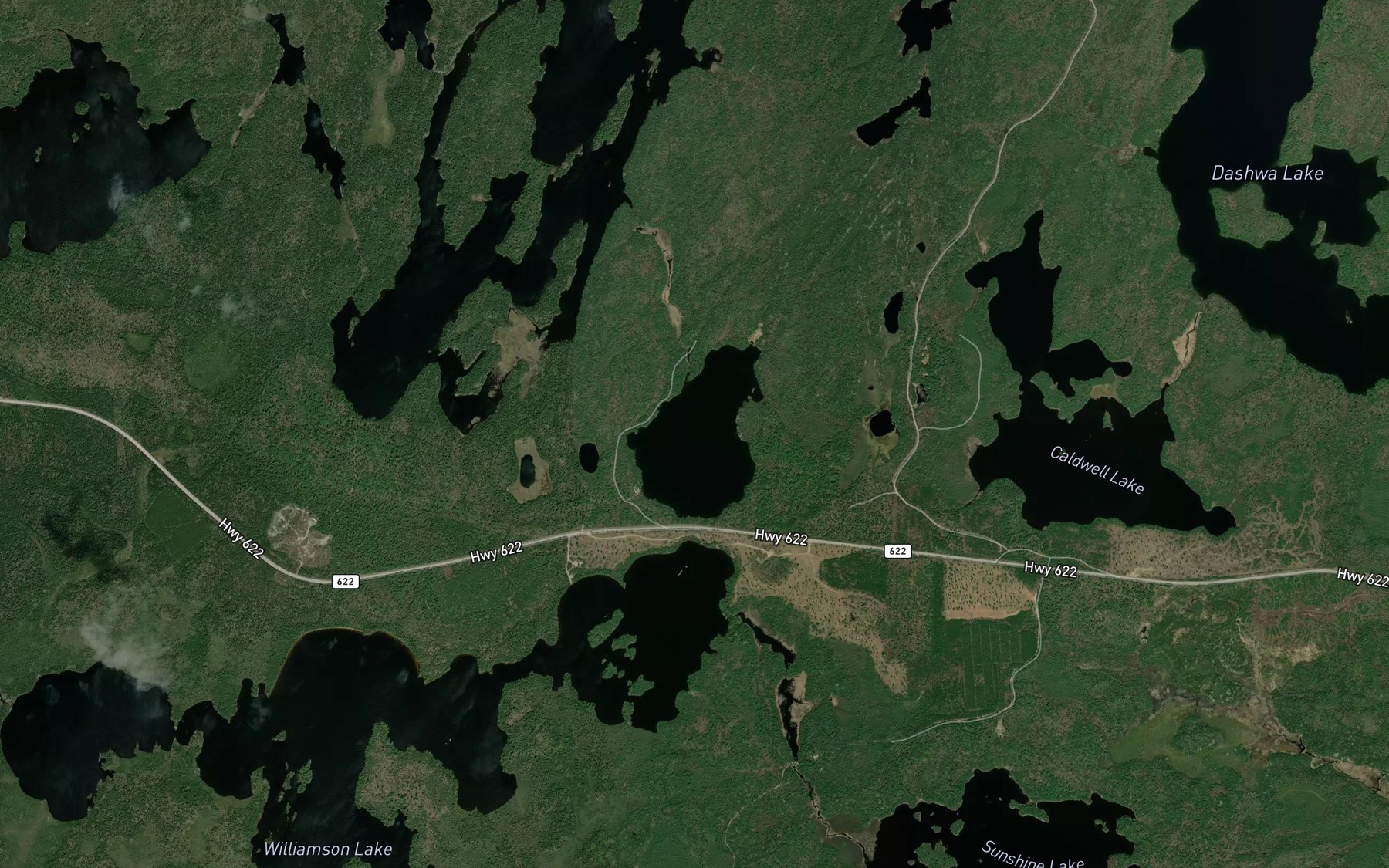 Satellite map of the Knight Lake